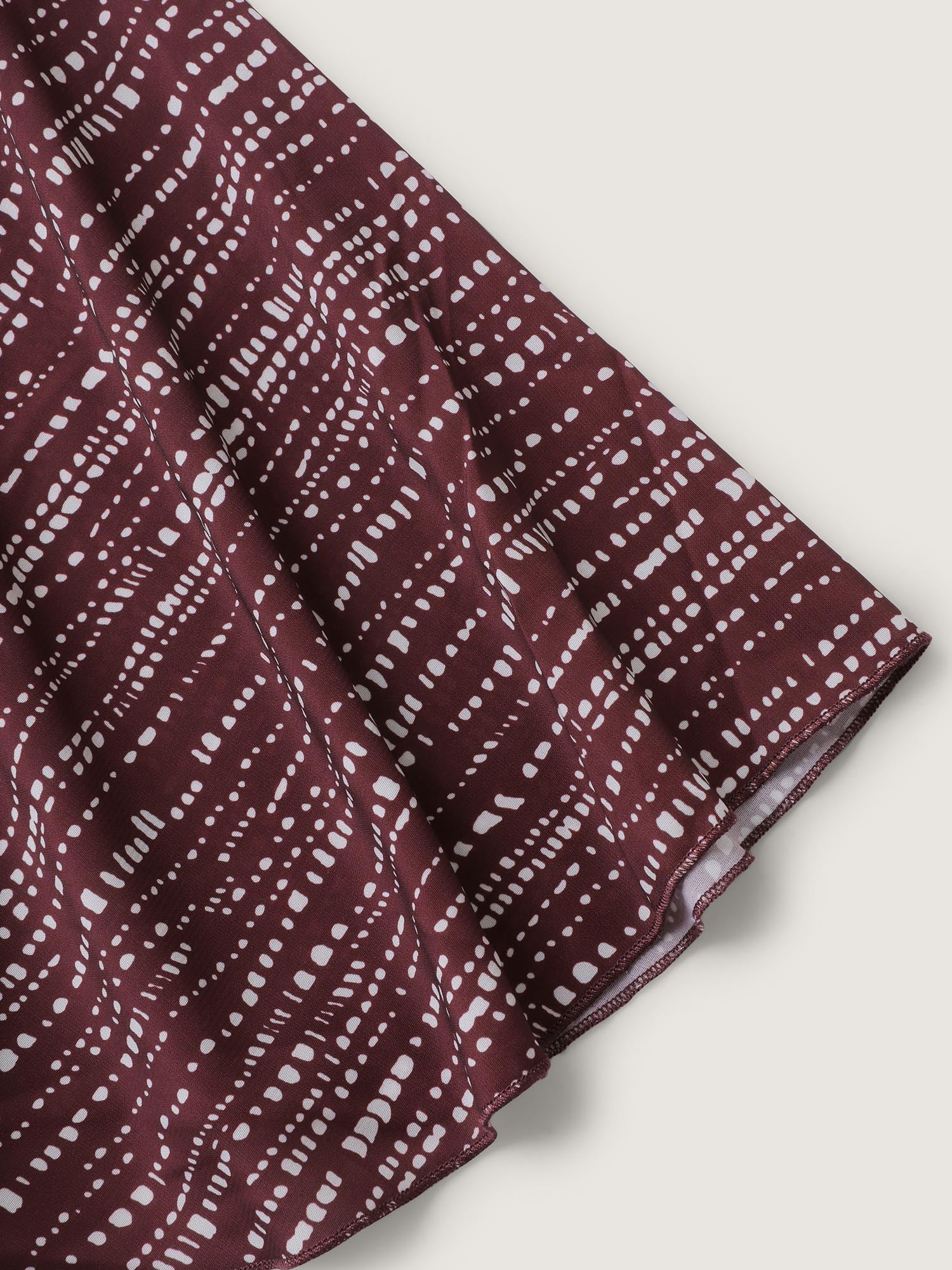 Geometric Print Stretchy Waist Metal Detail Blouse - Image 6