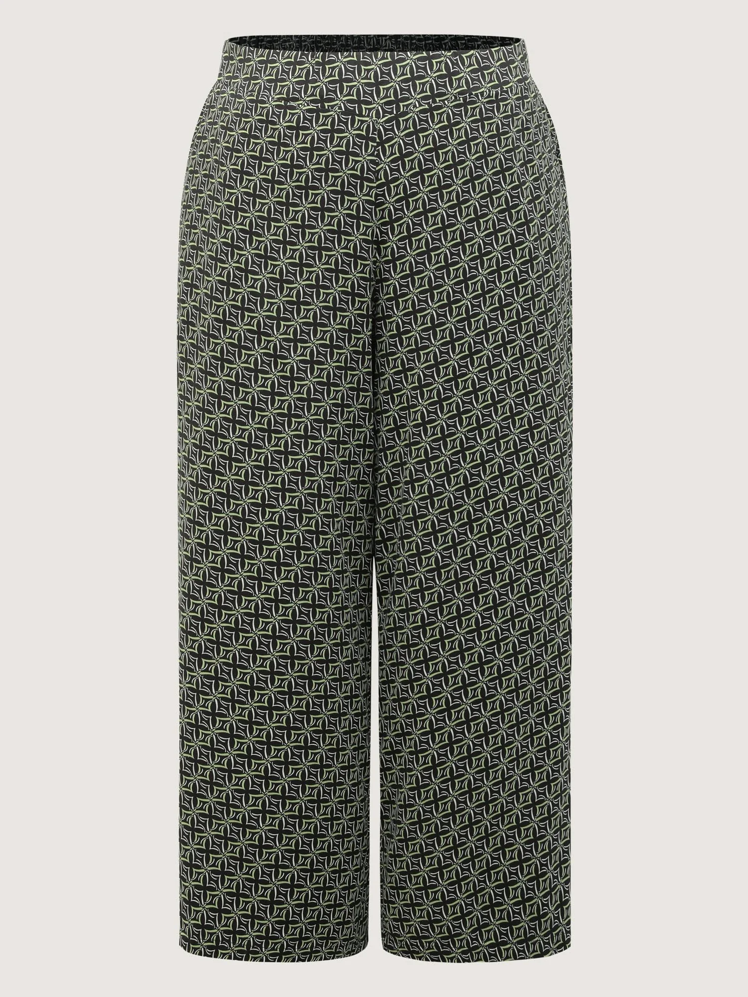 Geometric Print Stretchy Waist Wide-Leg Pants - Image 9