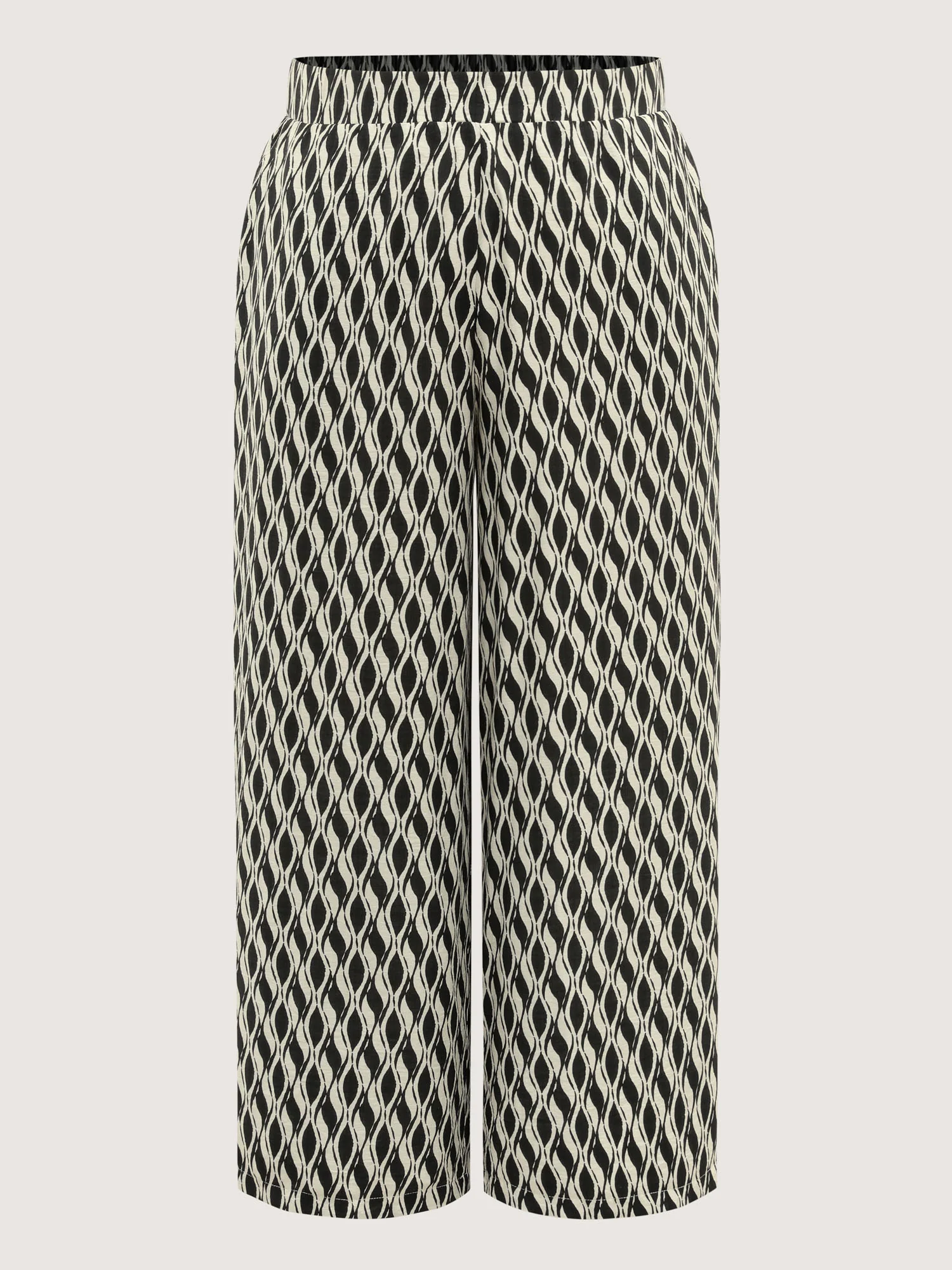 Geometric Print Stretchy Waist Wide-Leg Pants - Image 8