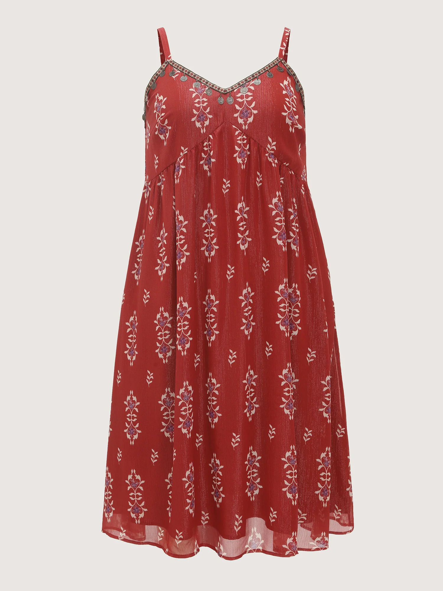 Geometric Print Tassel Cami Maxi Dress - Image 7