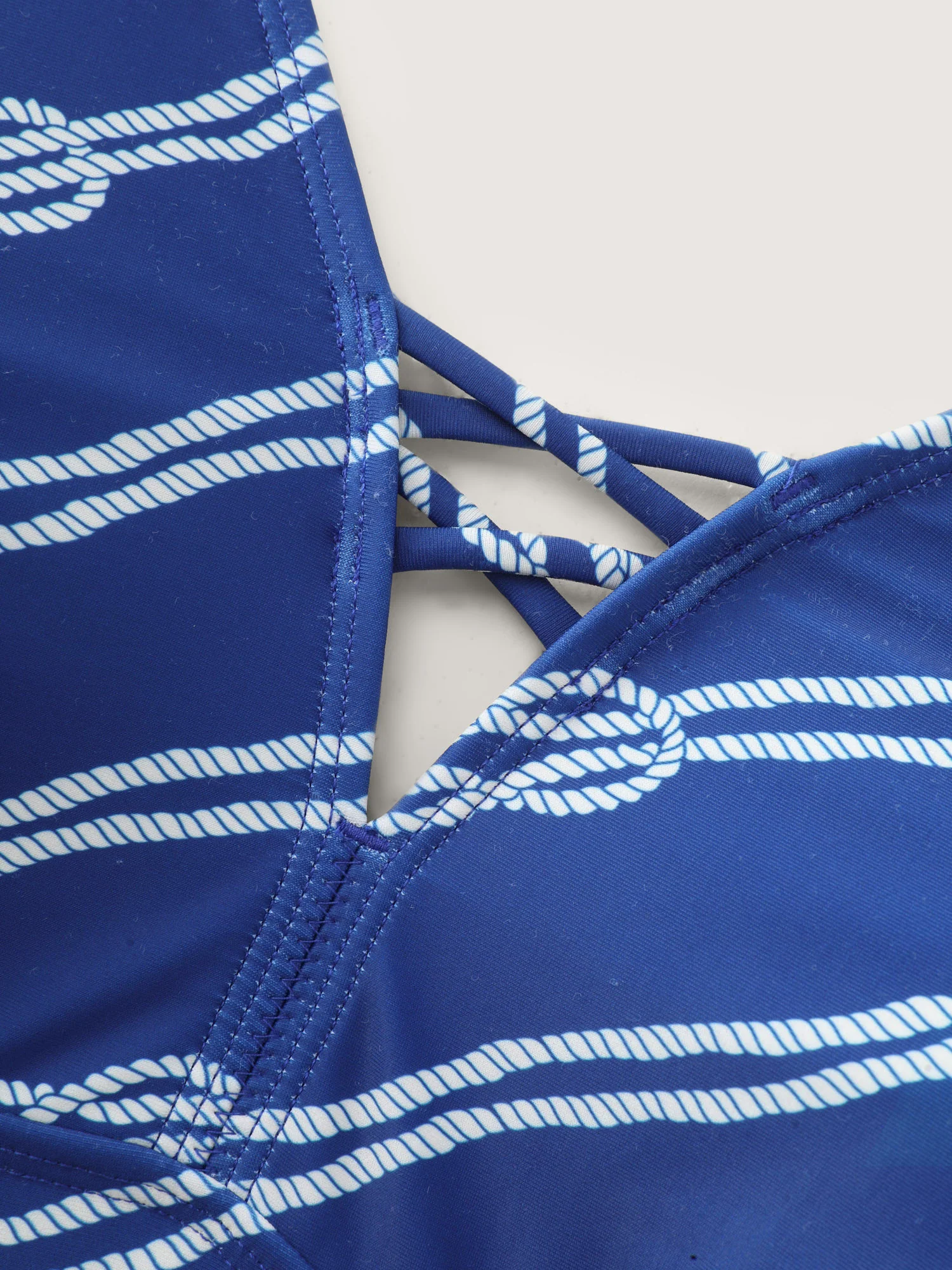 Geometric Print Tummy-Control One-Piece Swim - Image 5