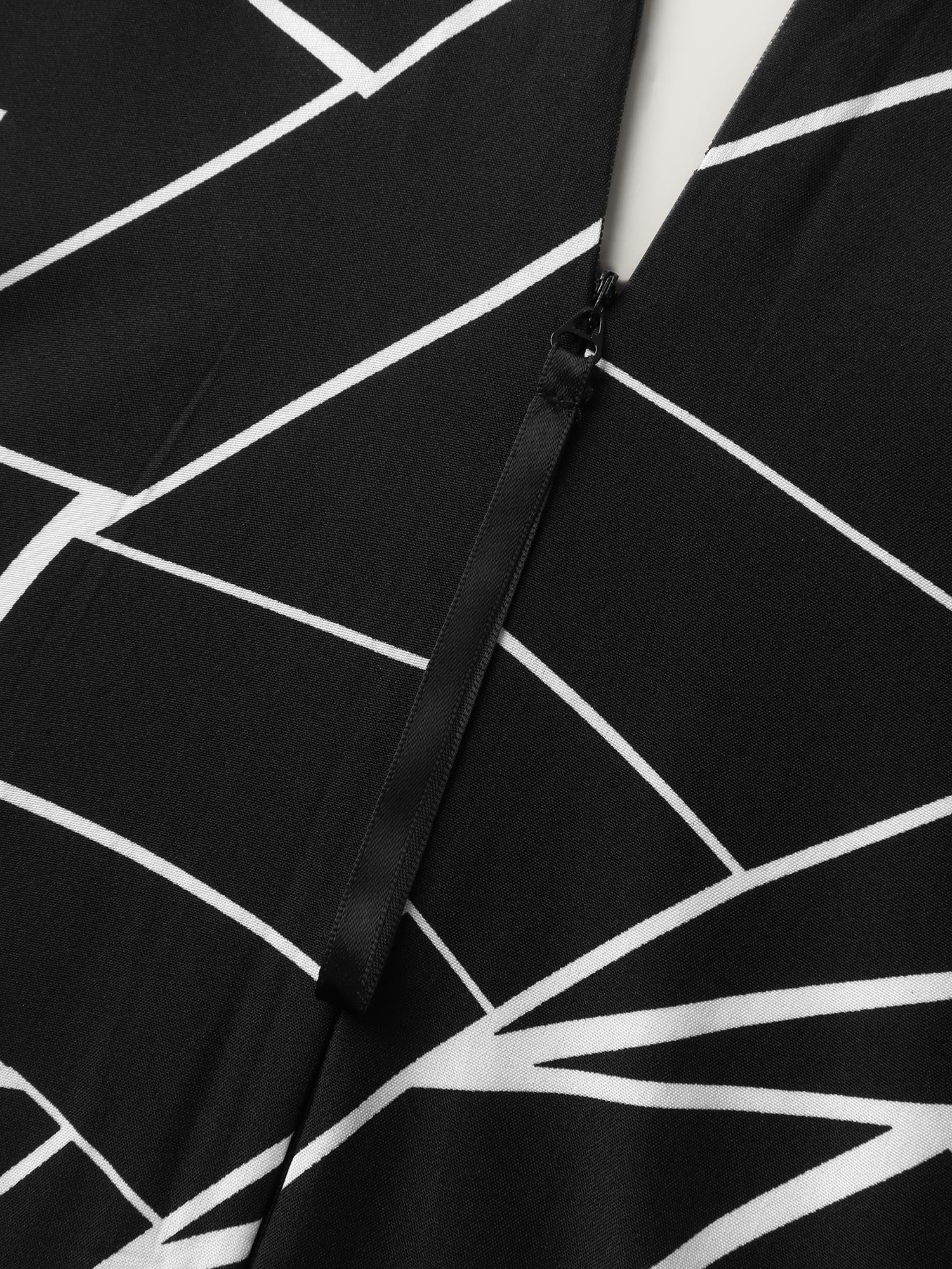 Geometric Print Waist-Defining Belted Jumpsuit - Image 5