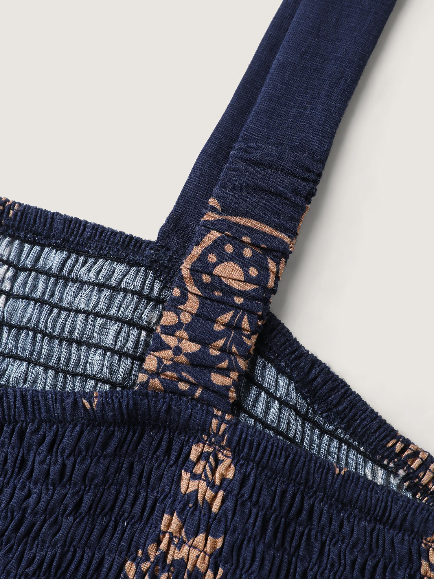 Geometric Print Waist-Defining Shirred Jumpsuit - Image 6