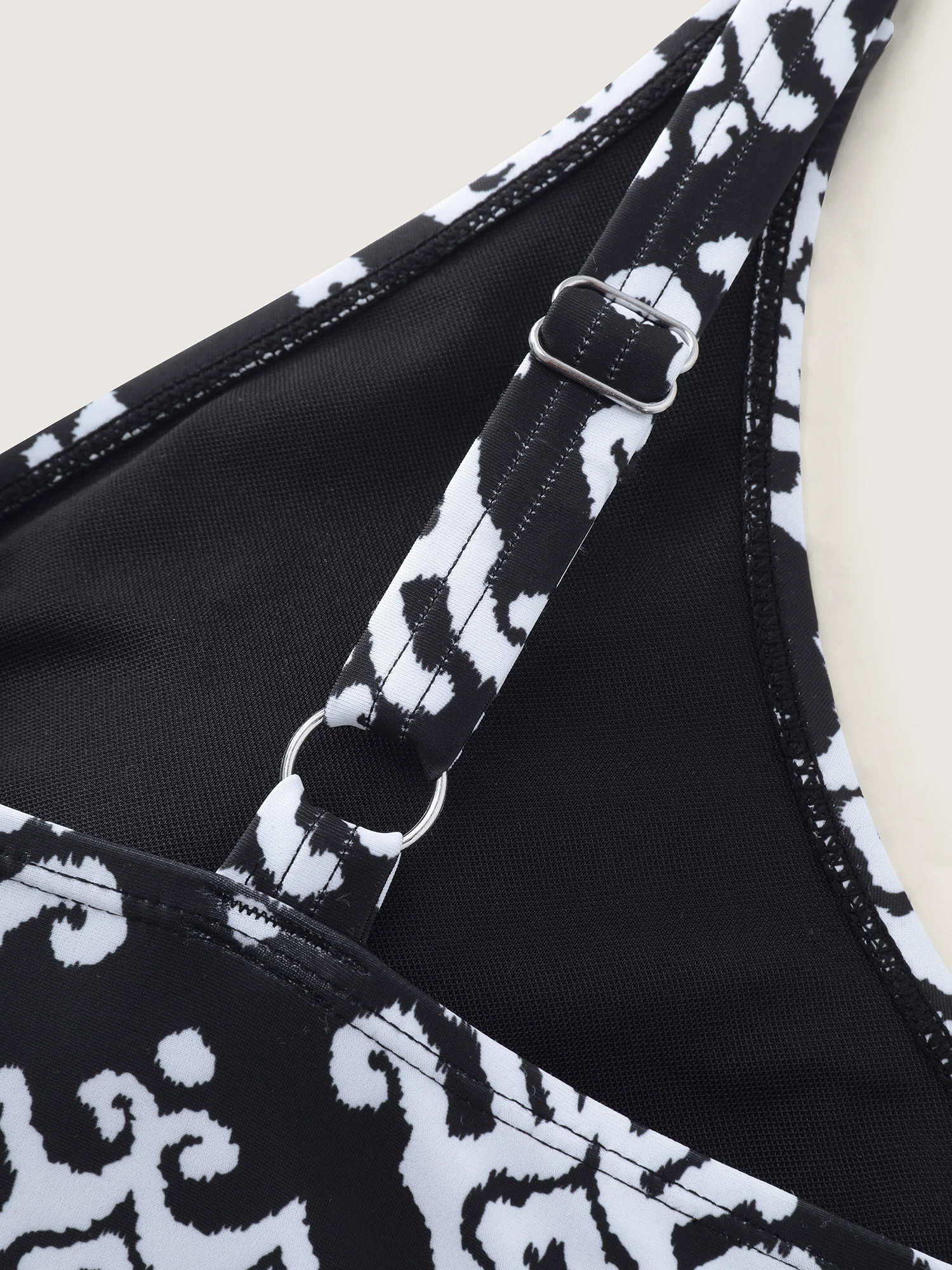 Geometric Print Waist-Tie One-Piece Swim - Image 5