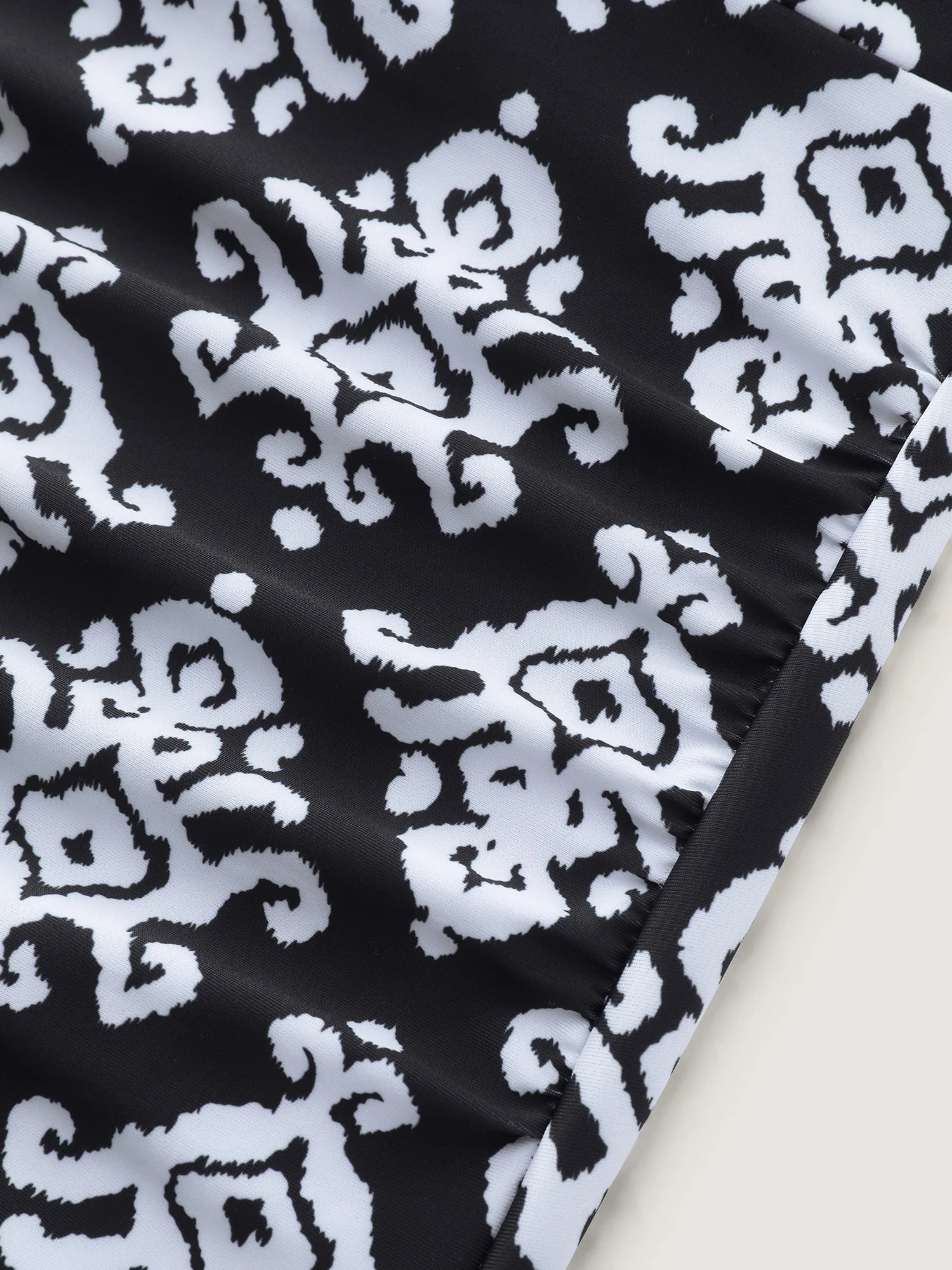 Geometric Print Waist-Tie One-Piece Swim - Image 6