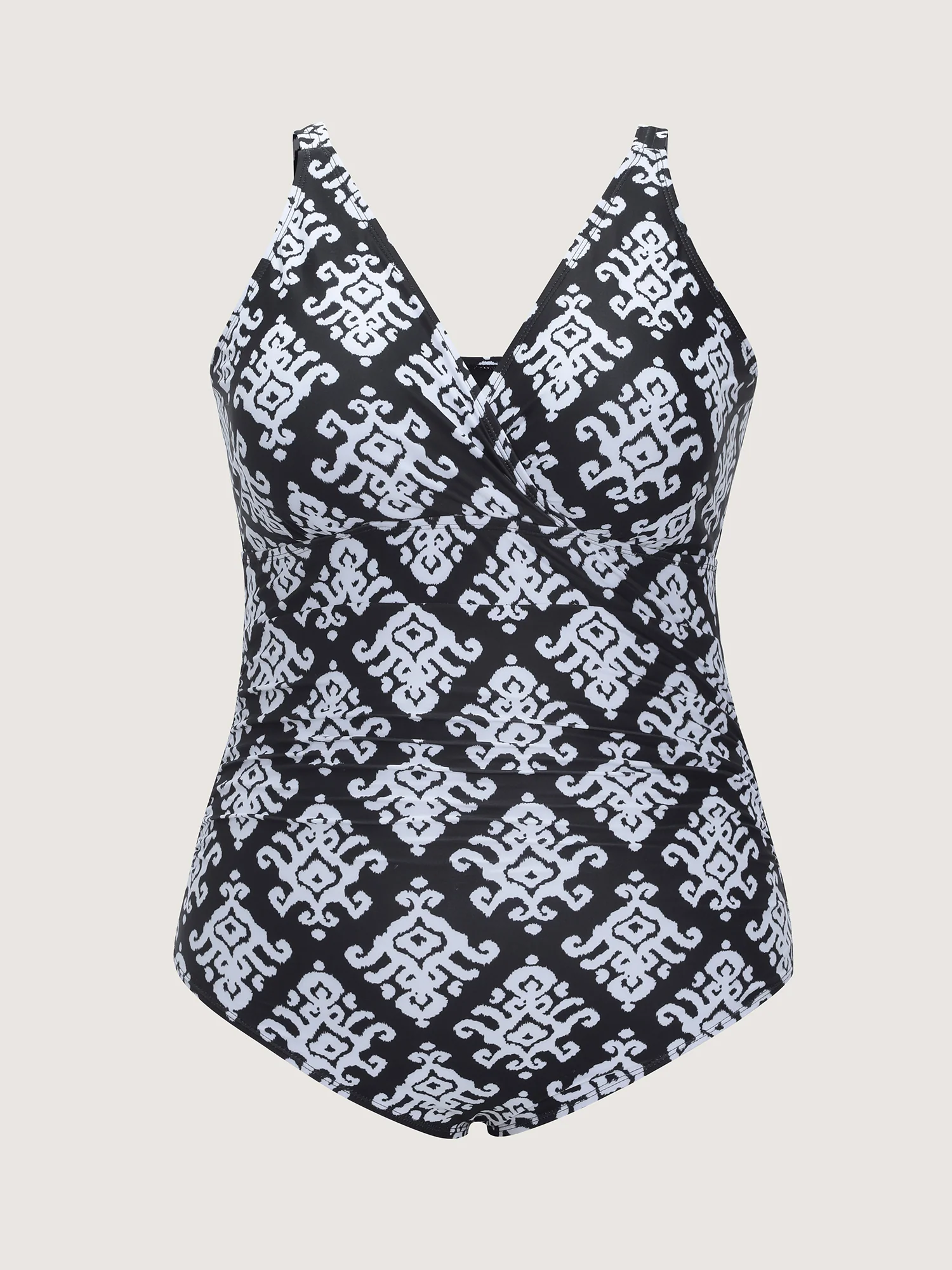 Geometric Print Waist-Tie One-Piece Swim - Image 7