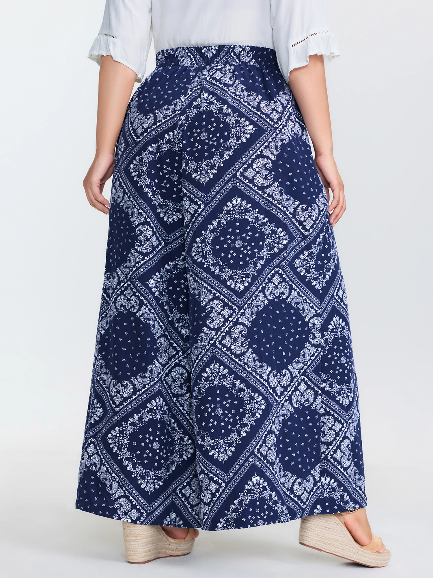 Geometric Print Wide-Leg Pants - Image 5