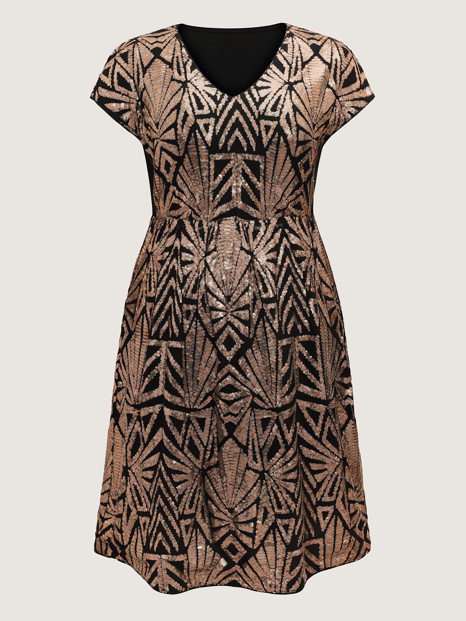 Geometric Sequin Dolman Sleeve Midi Dress - Image 6