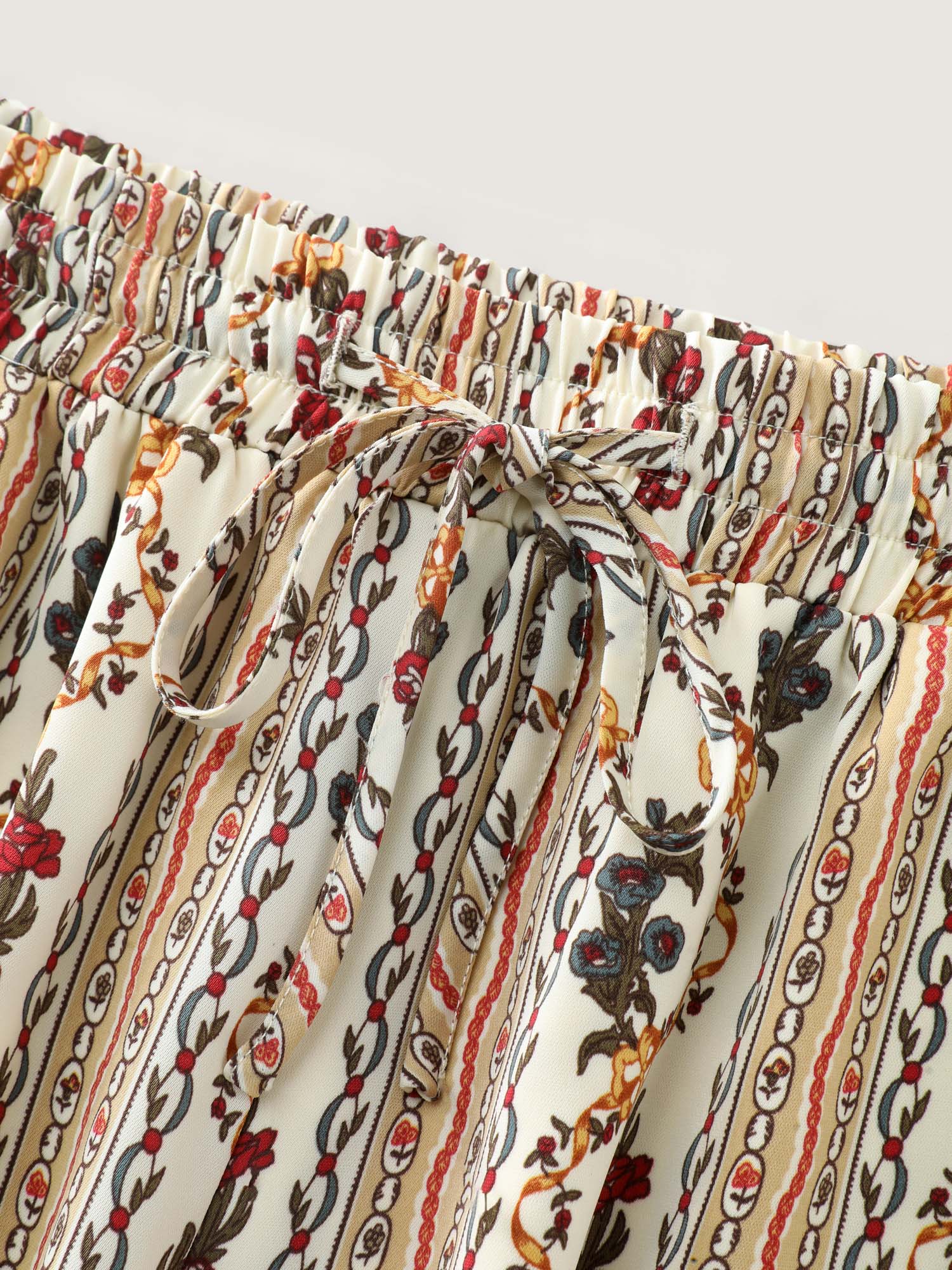 Geometric Stripe Print Pockets Straight-Leg Pants - Image 7