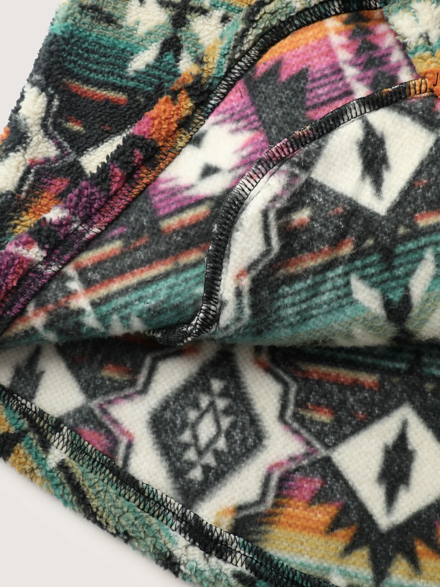 Geometric Velvet Button Pockets Coat - Image 6
