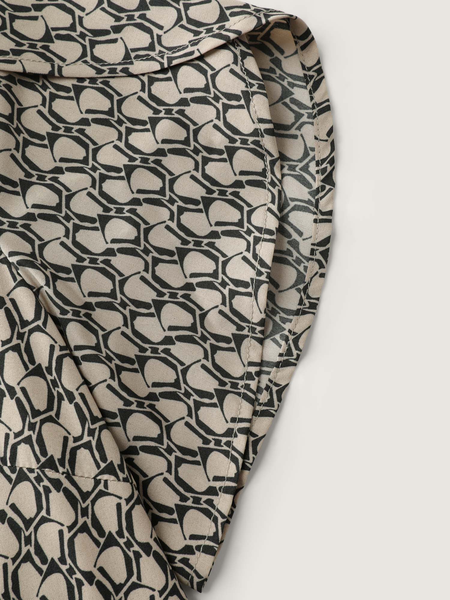 Geometrical Print Petal Sleeve Midi Dress - Image 5