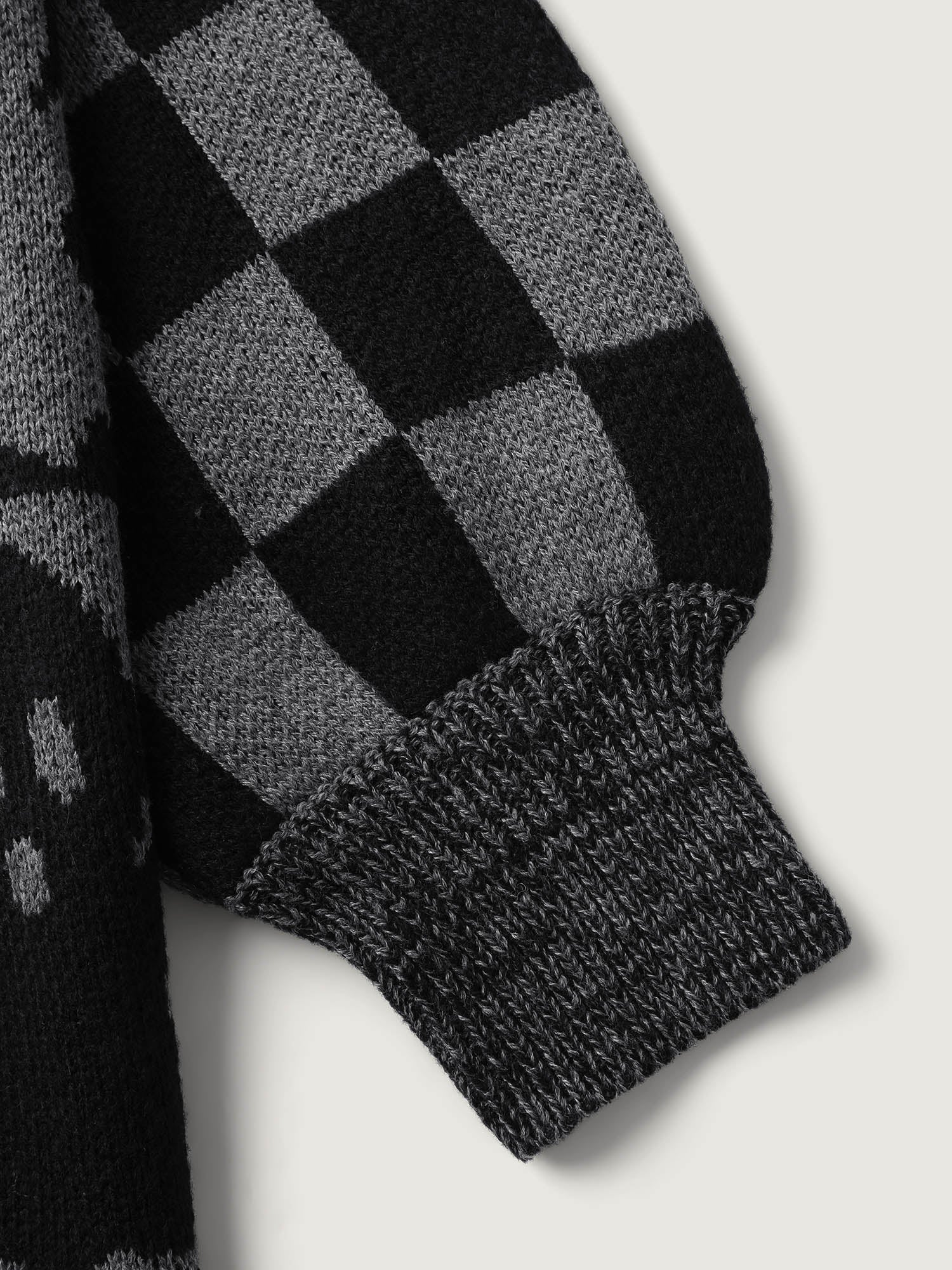 Ghost Checkered Jacquard Arc Swing Cardigan - Image 7