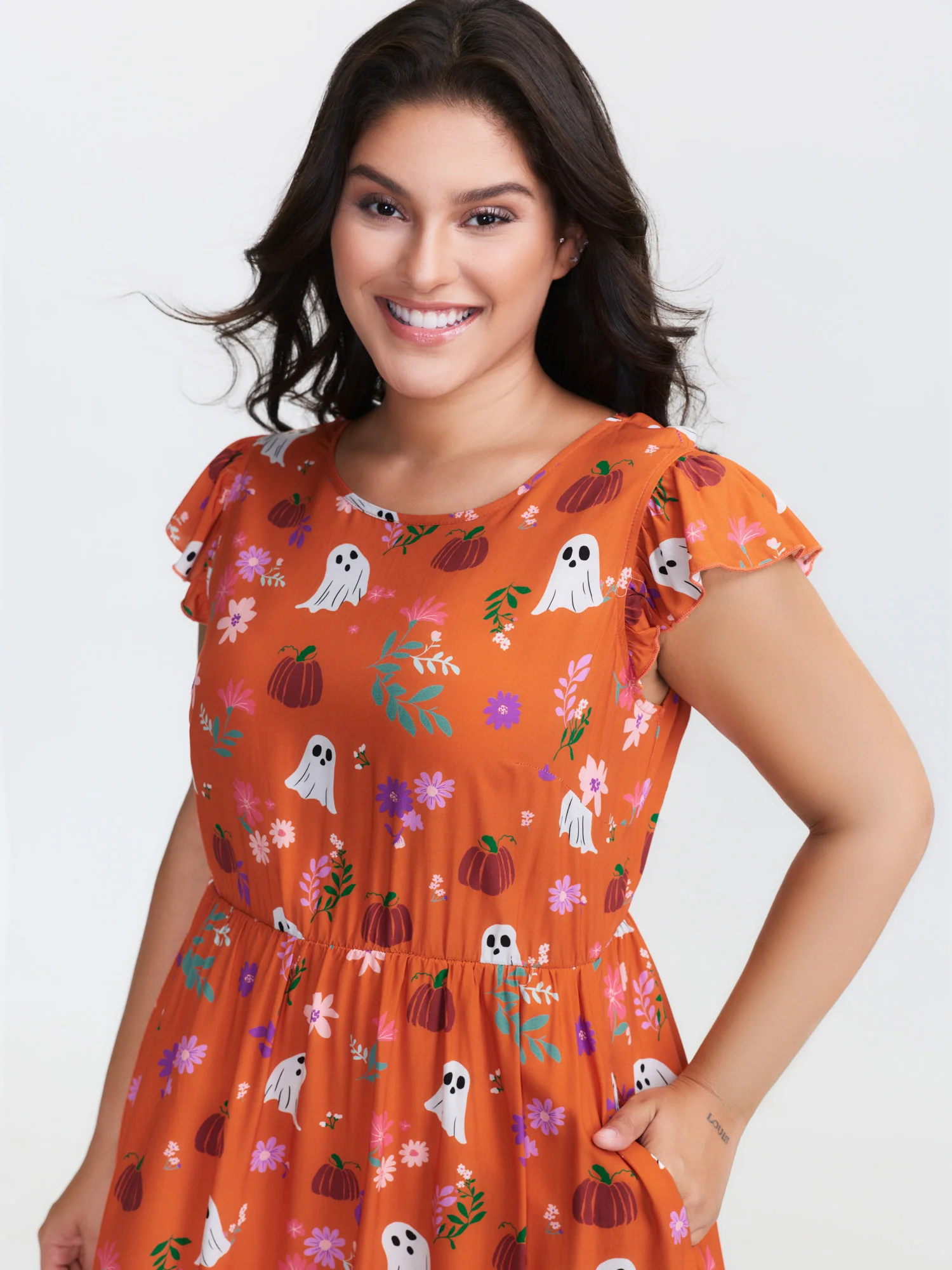 Ghost Party Rayon Pockets Mini Dress - Image 10