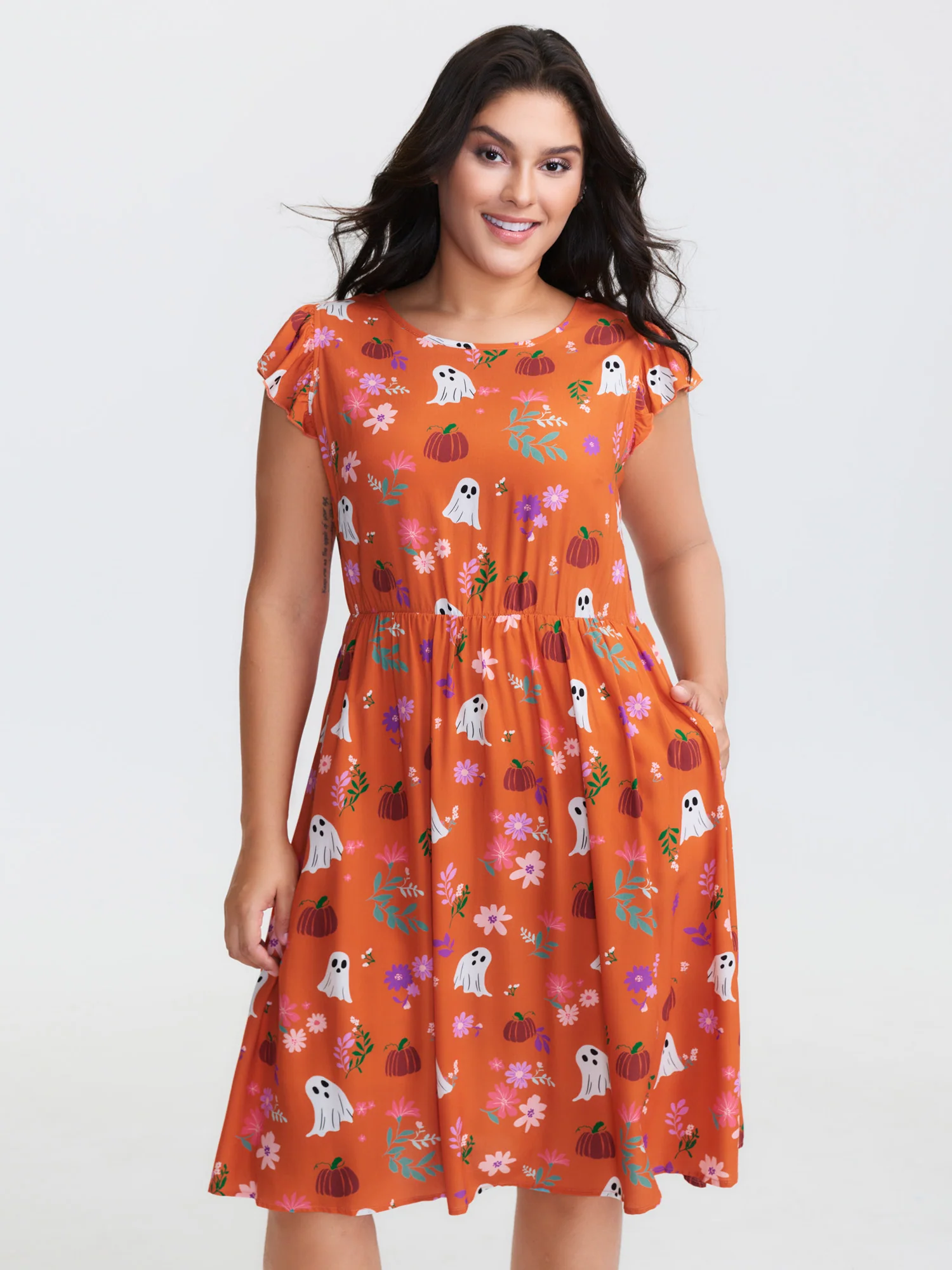 Ghost Party Rayon Pockets Mini Dress - Image 8