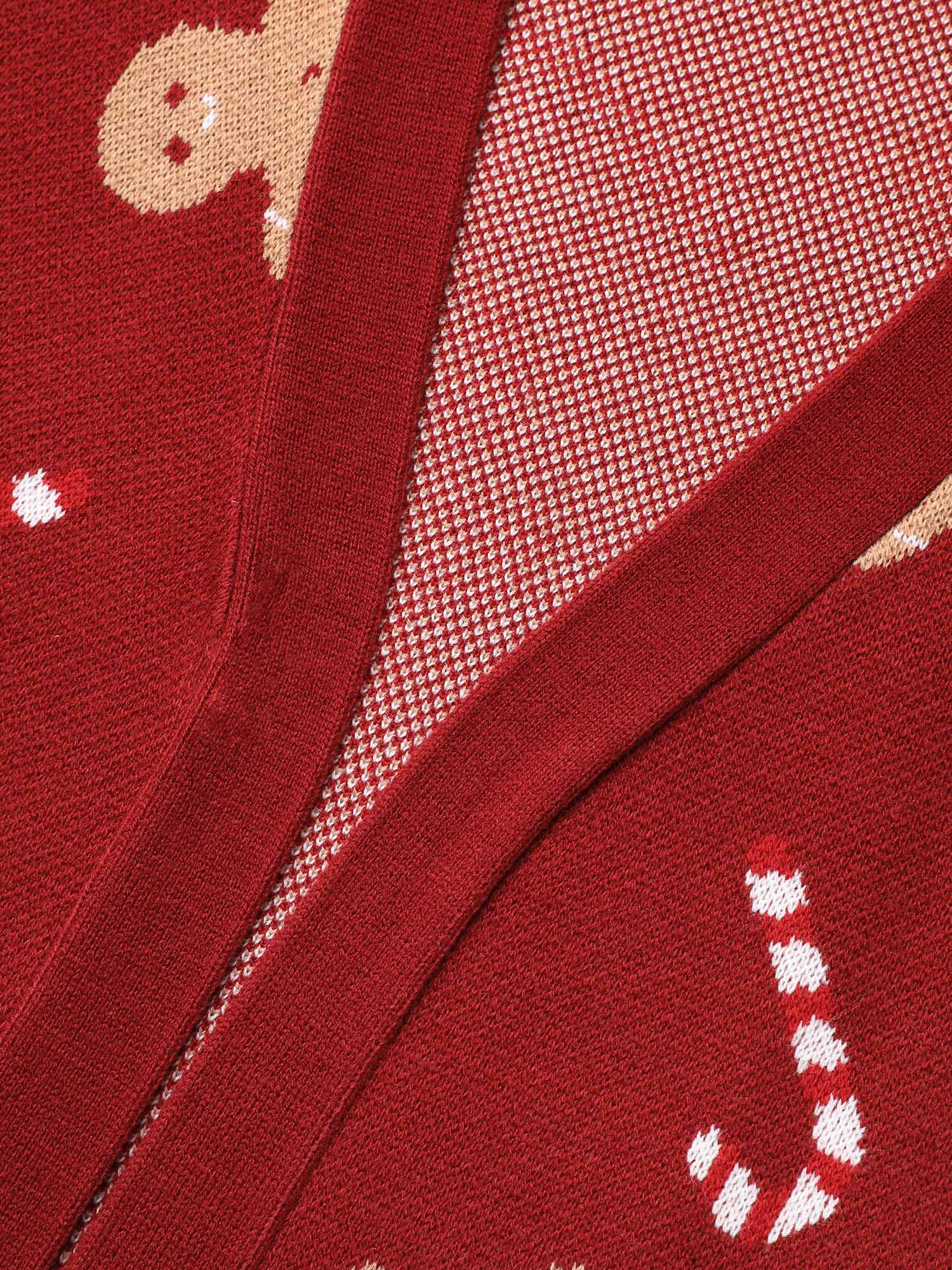 Gingerbread & Candycane Shimmering Threads Cardigan - Image 6