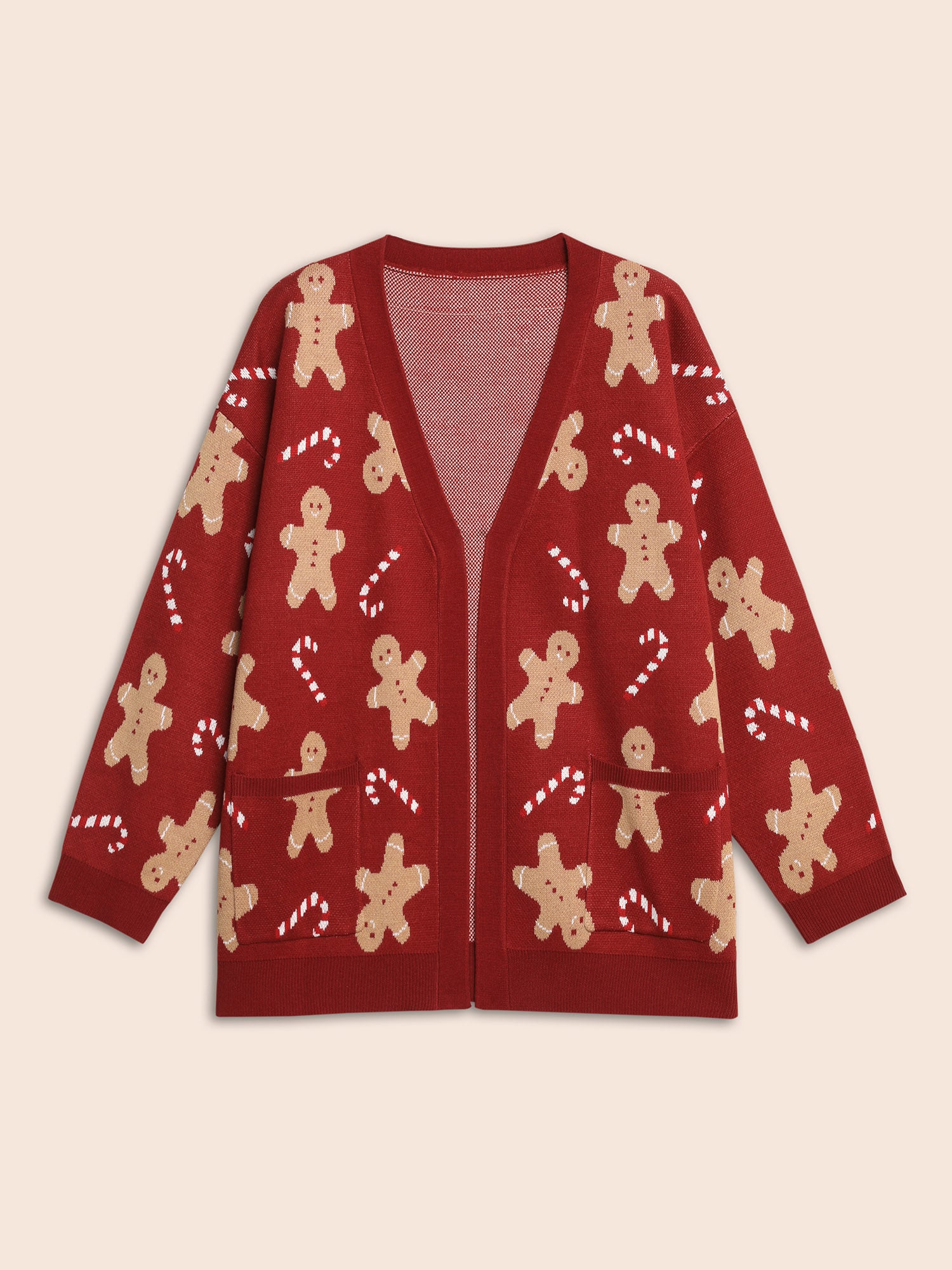 Gingerbread & Candycane Shimmering Threads Cardigan - Image 8