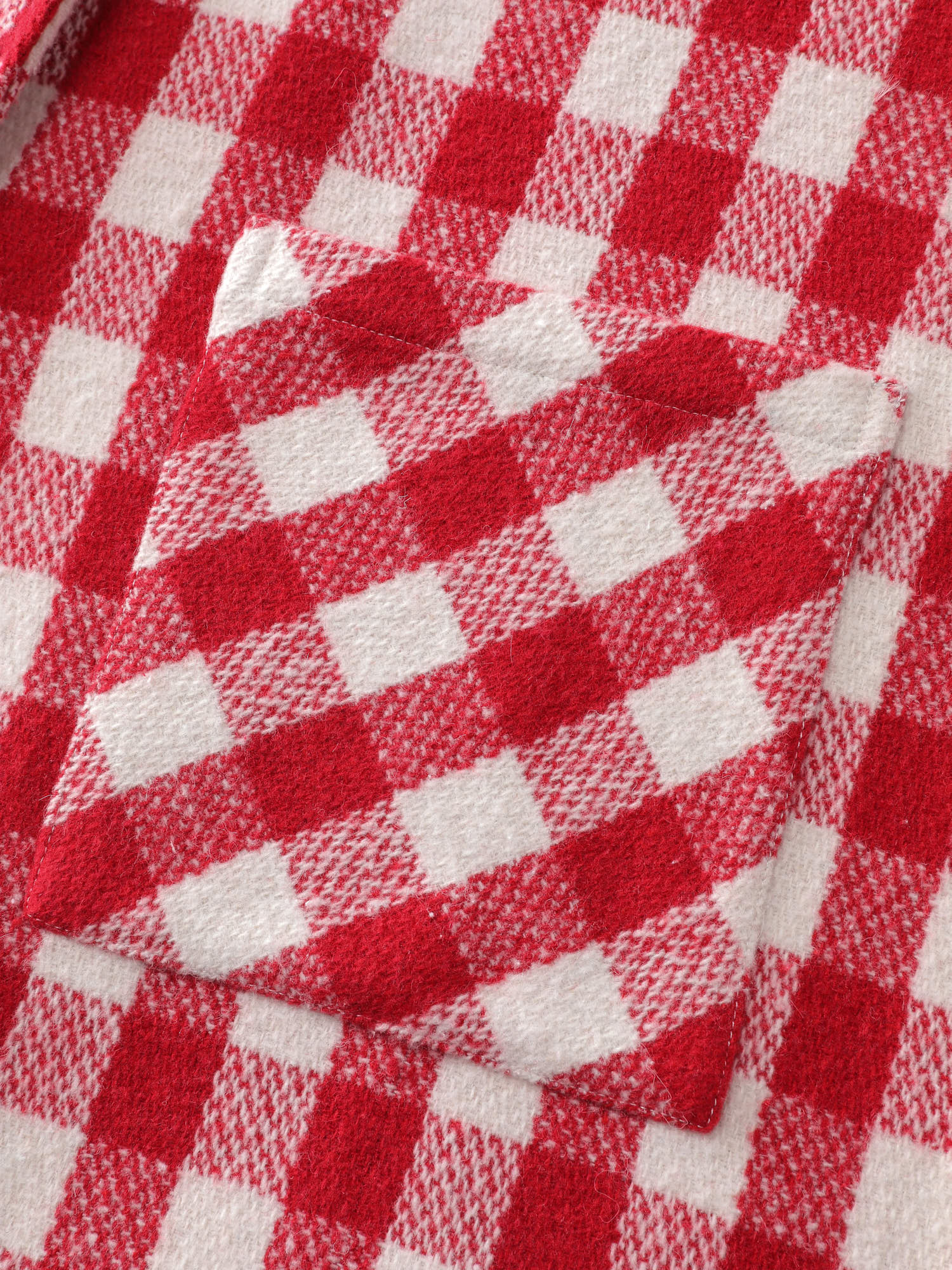 Gingham Doll Collar Pockets Coat - Image 6