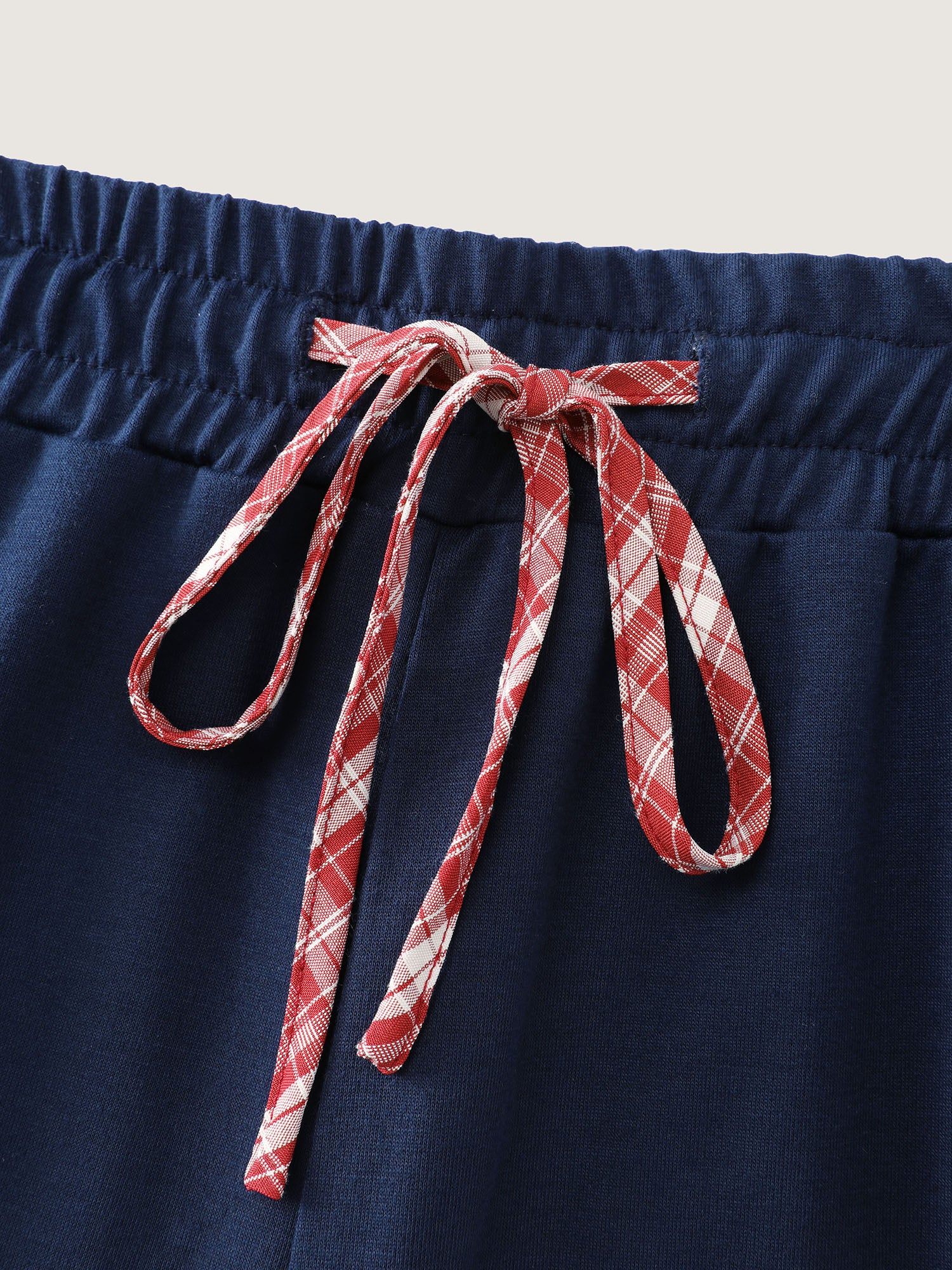 Gingham Edges Stretchy Drawstring Lounge Bottoms - Image 5