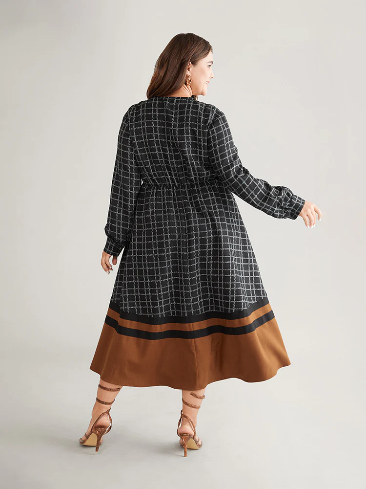 Gingham Gingham Patchwork Pocket Gathered Dress - Image 4