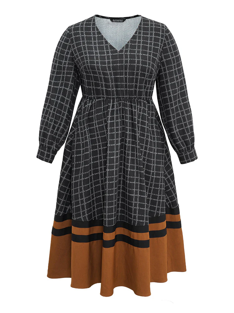 Gingham Gingham Patchwork Pocket Gathered Dress - Image 6