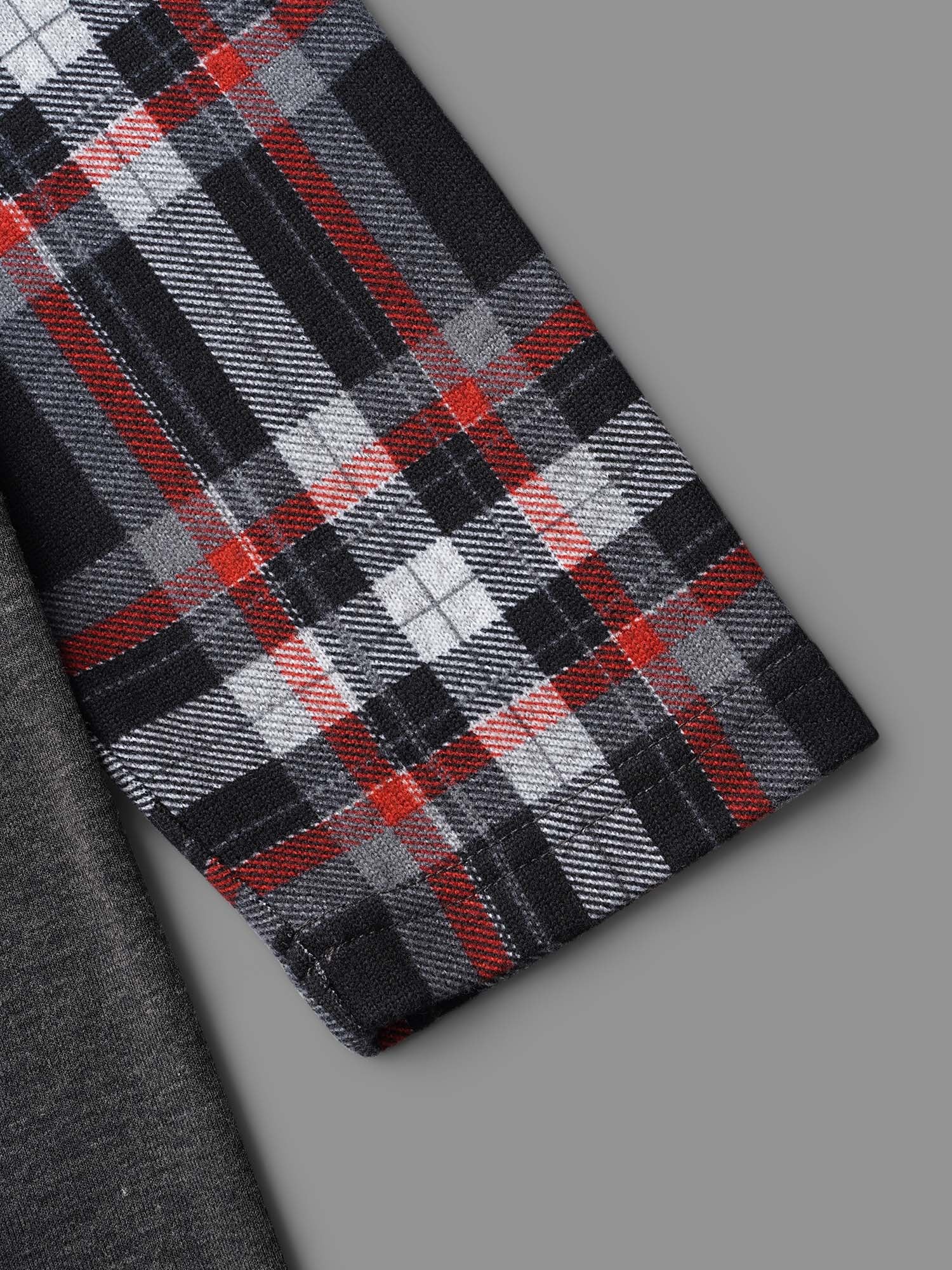 Gingham Patchwork Button Detail T-Shirt - Image 7
