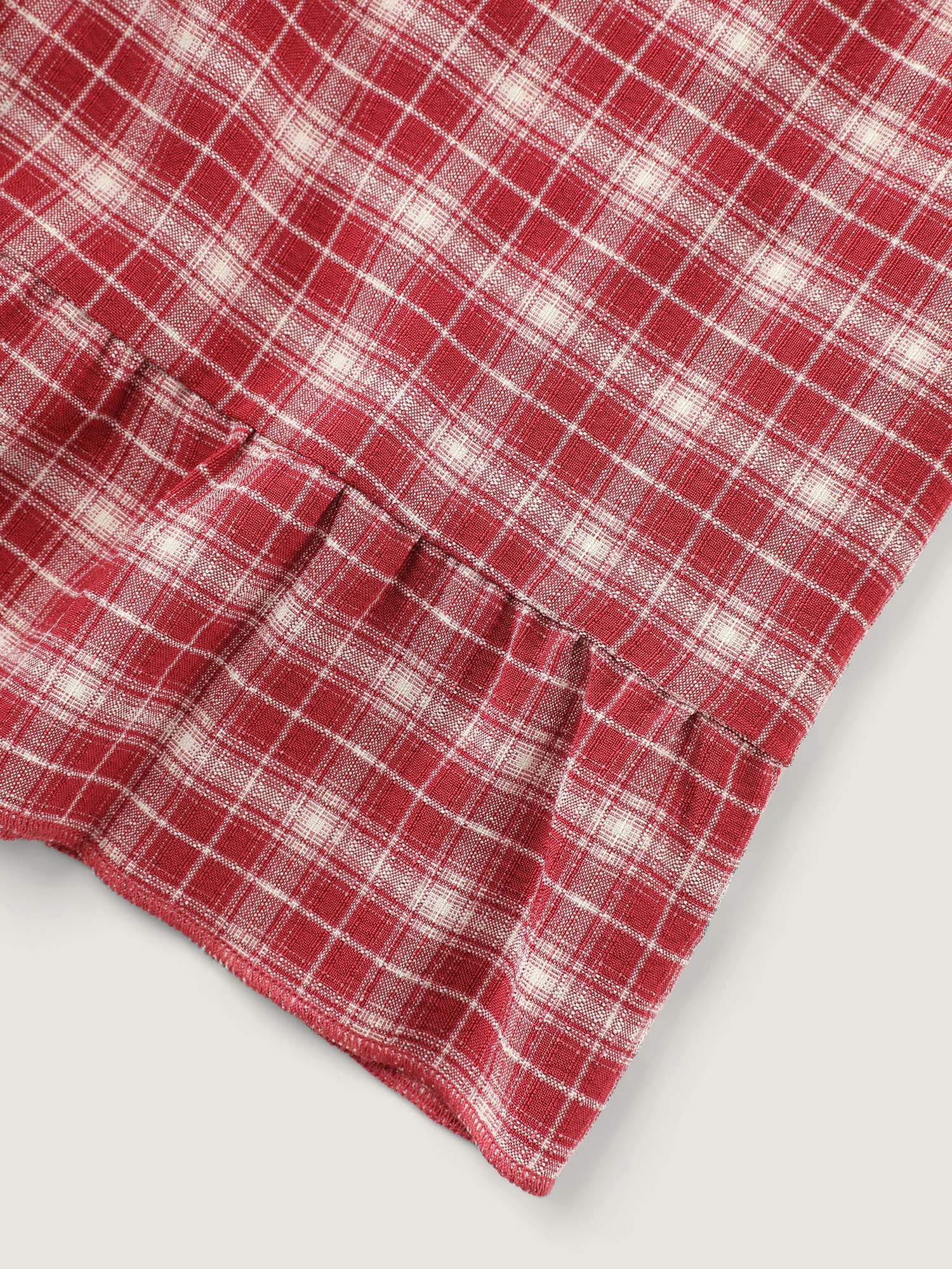 Gingham Pattern Ruffled Hem Co-ord Lounge Set - Image 11