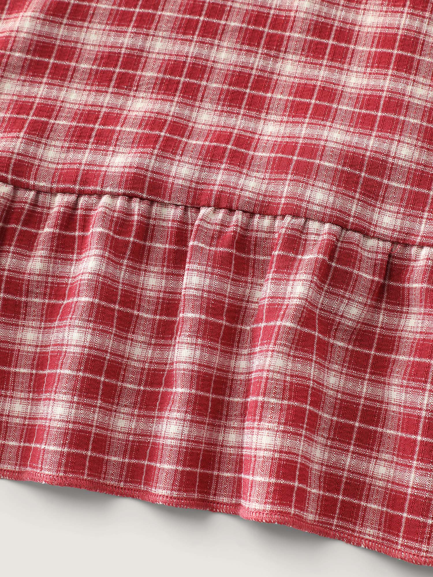 Gingham Pattern Ruffled Hem Co-ord Lounge Set - Image 13