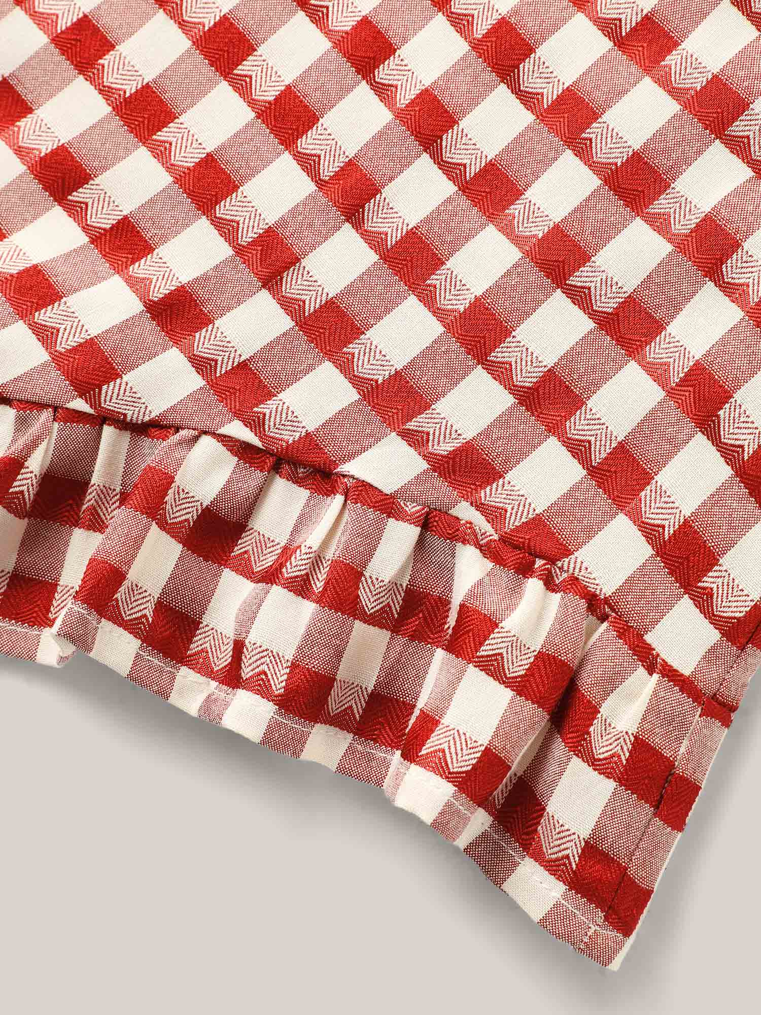 Gingham Print Button Back Blouse - Image 9