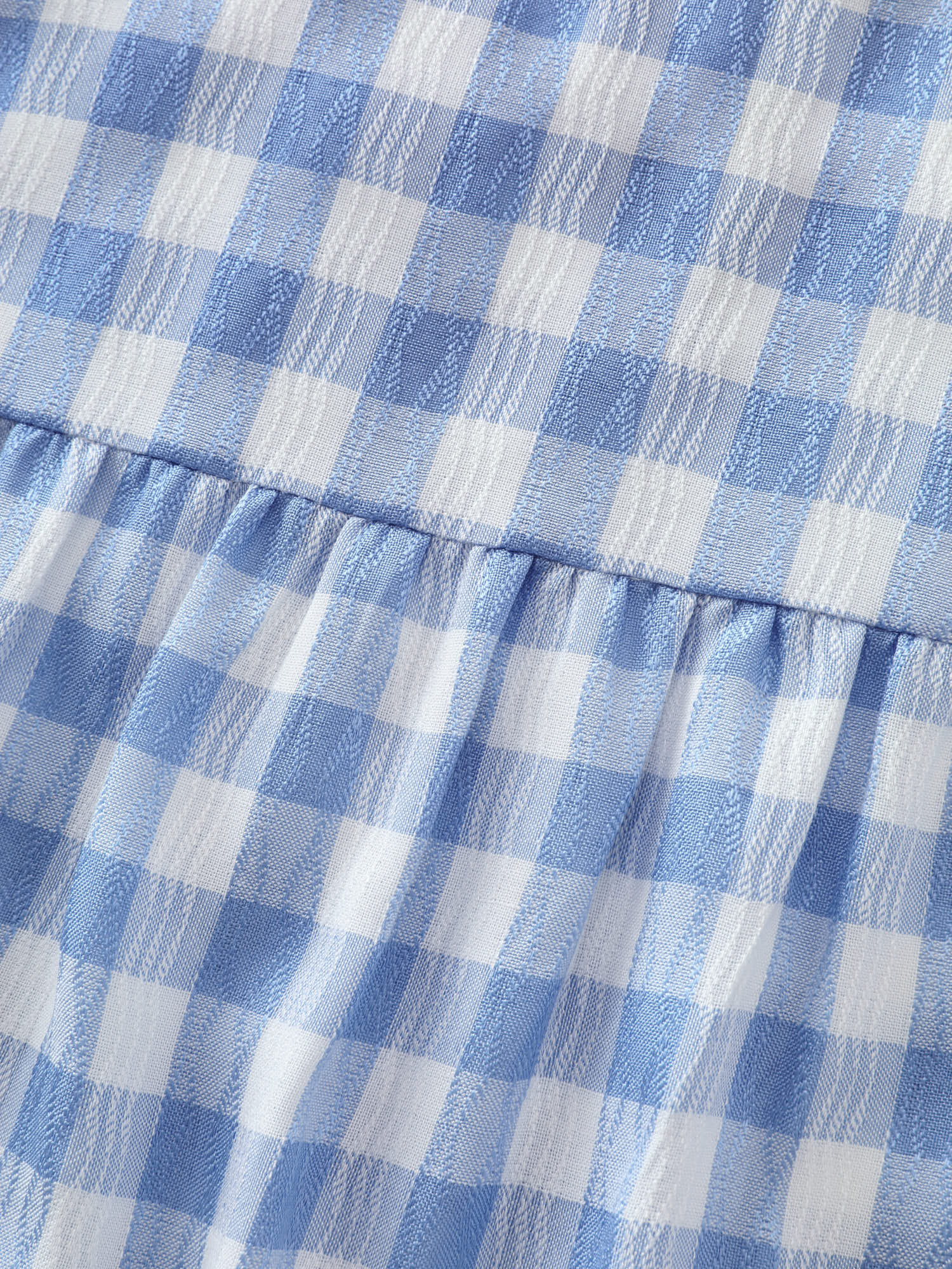 Gingham Print Ruffled Sleeve Pleated Blouse - Image 6