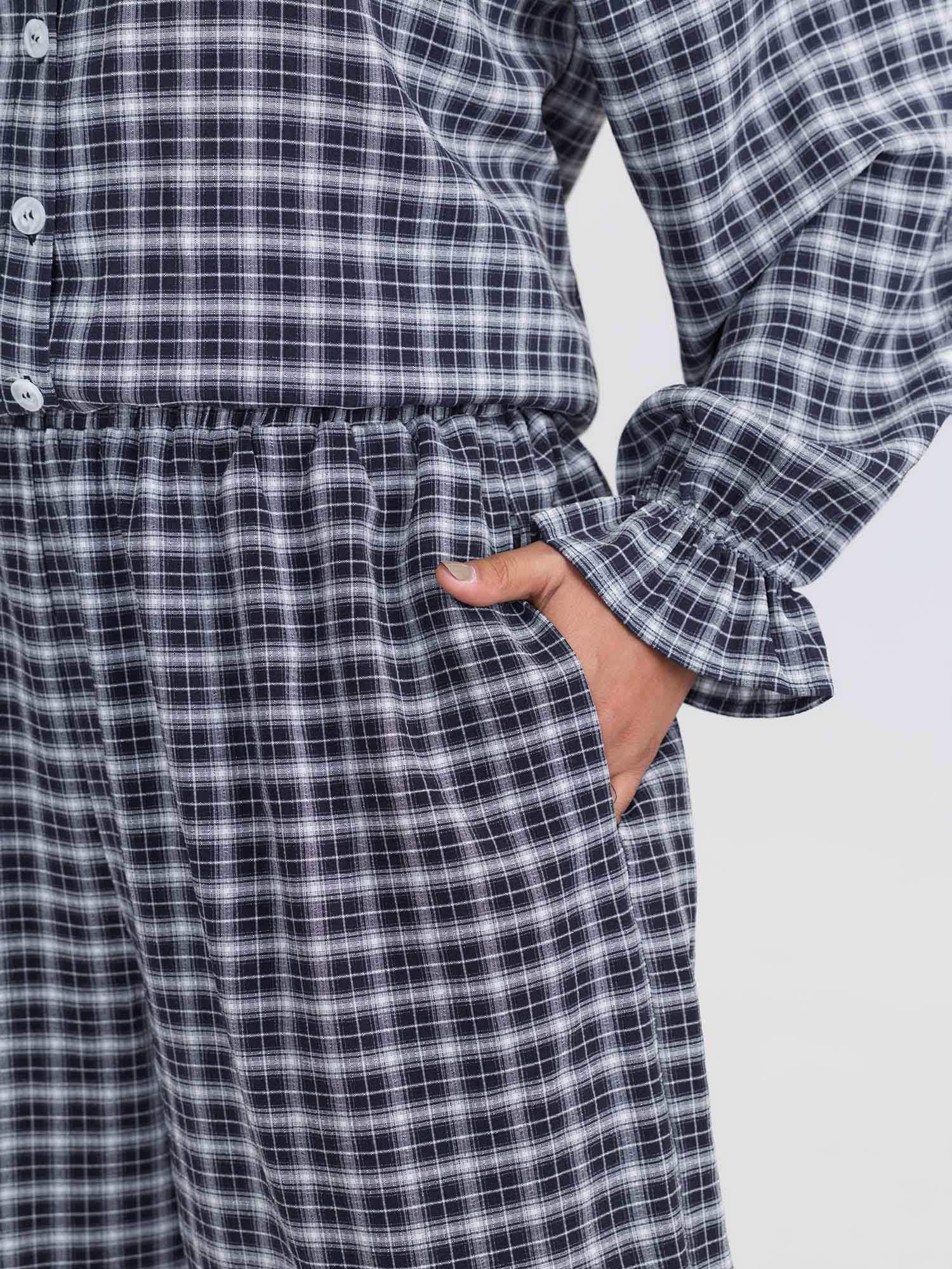 Gingham Ruffled Hem Loungewear Set - Image 19