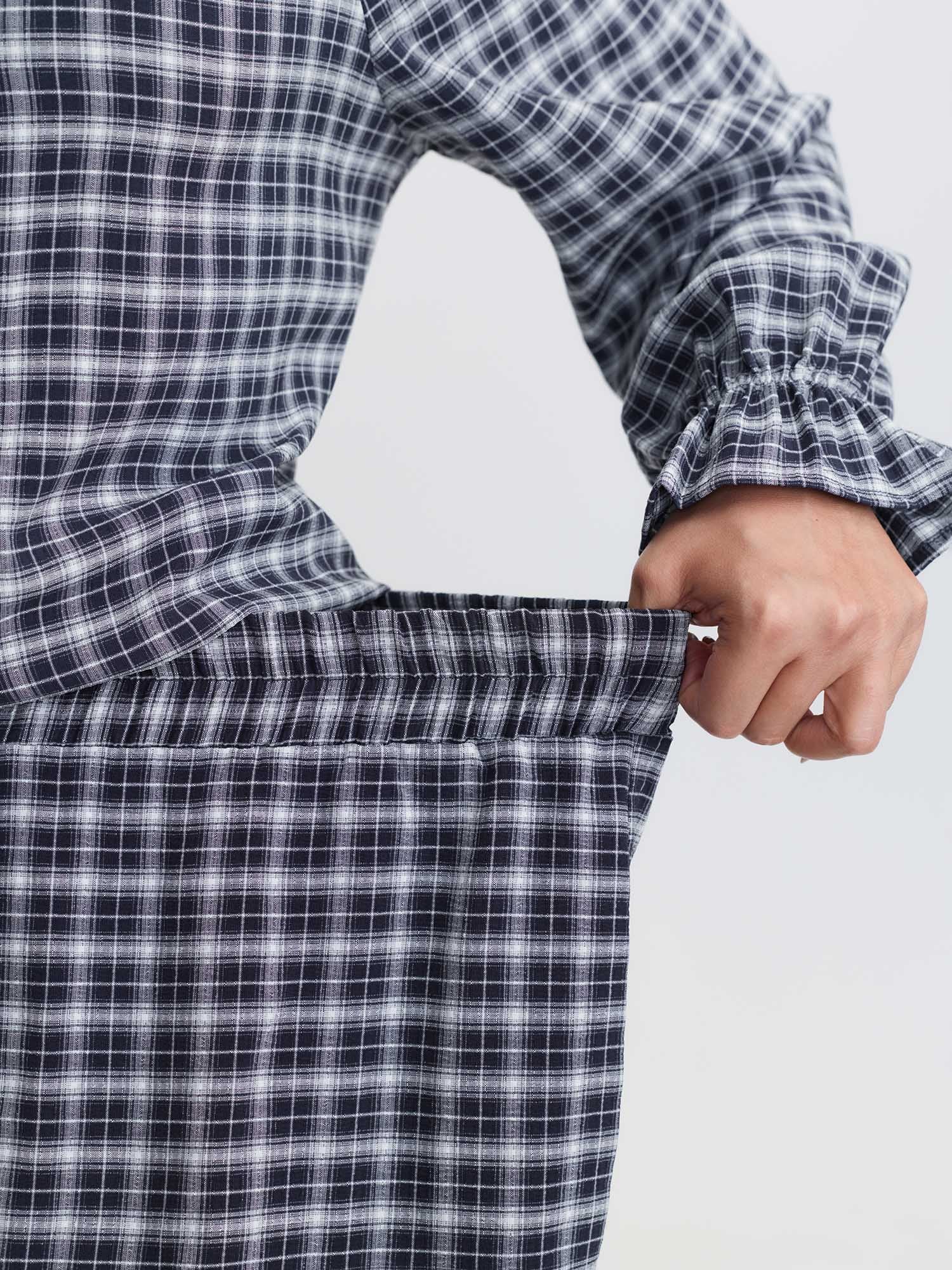 Gingham Ruffled Hem Loungewear Set - Image 20