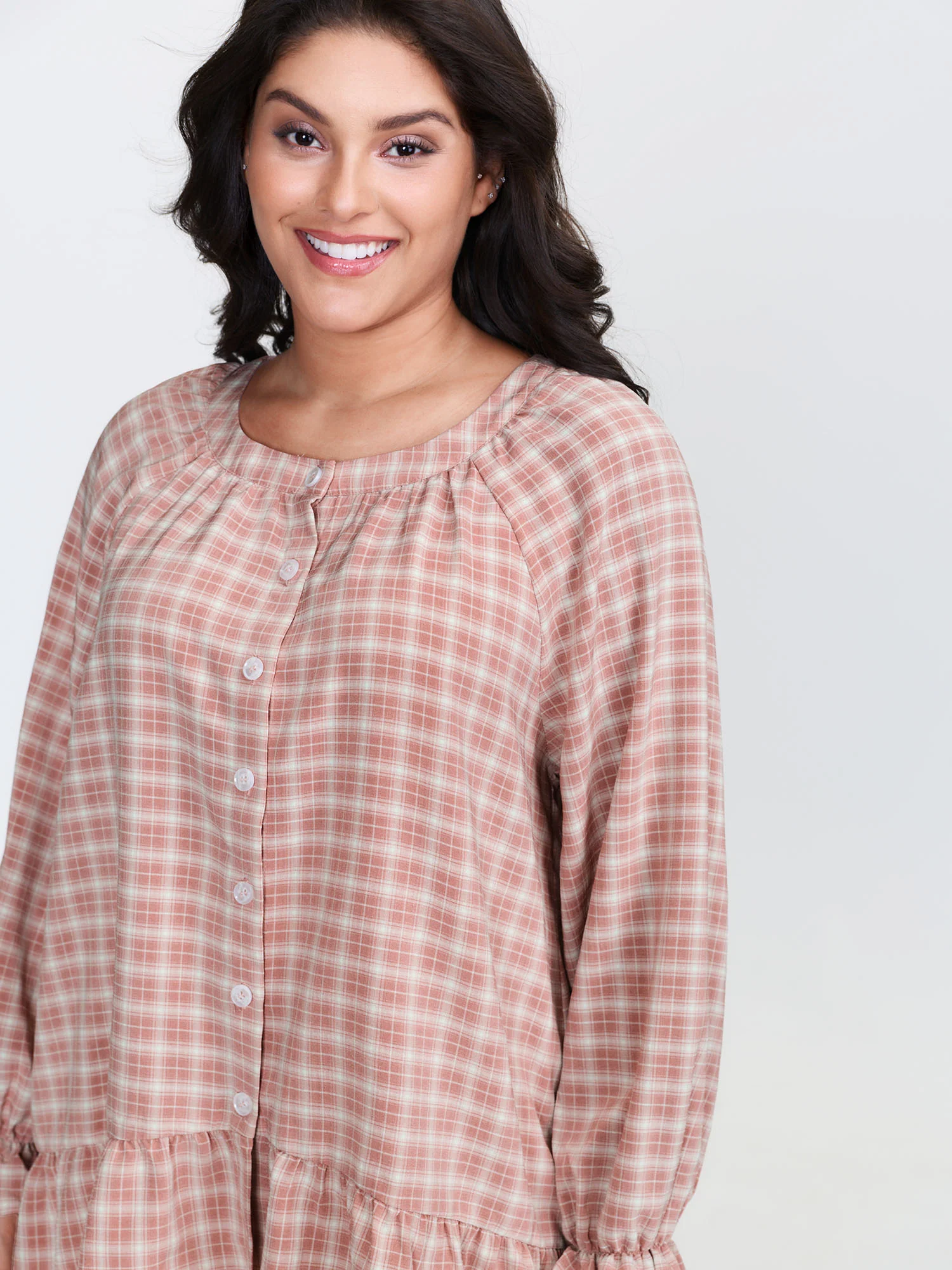 Gingham Ruffled Hem Loungewear Set - Image 23