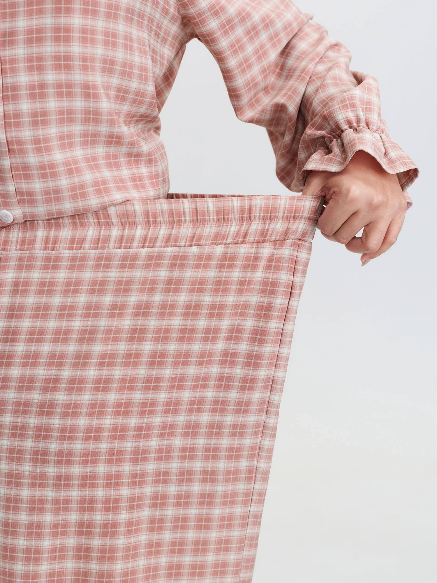 Gingham Ruffled Hem Loungewear Set - Image 27