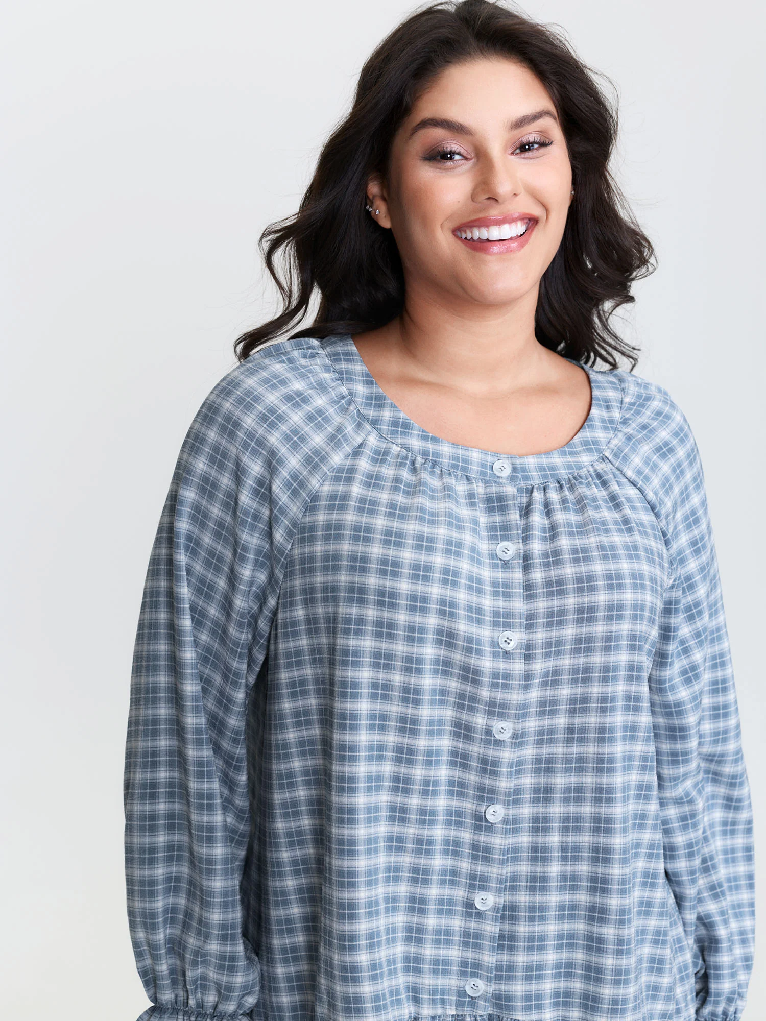 Gingham Ruffled Hem Loungewear Set - Image 37