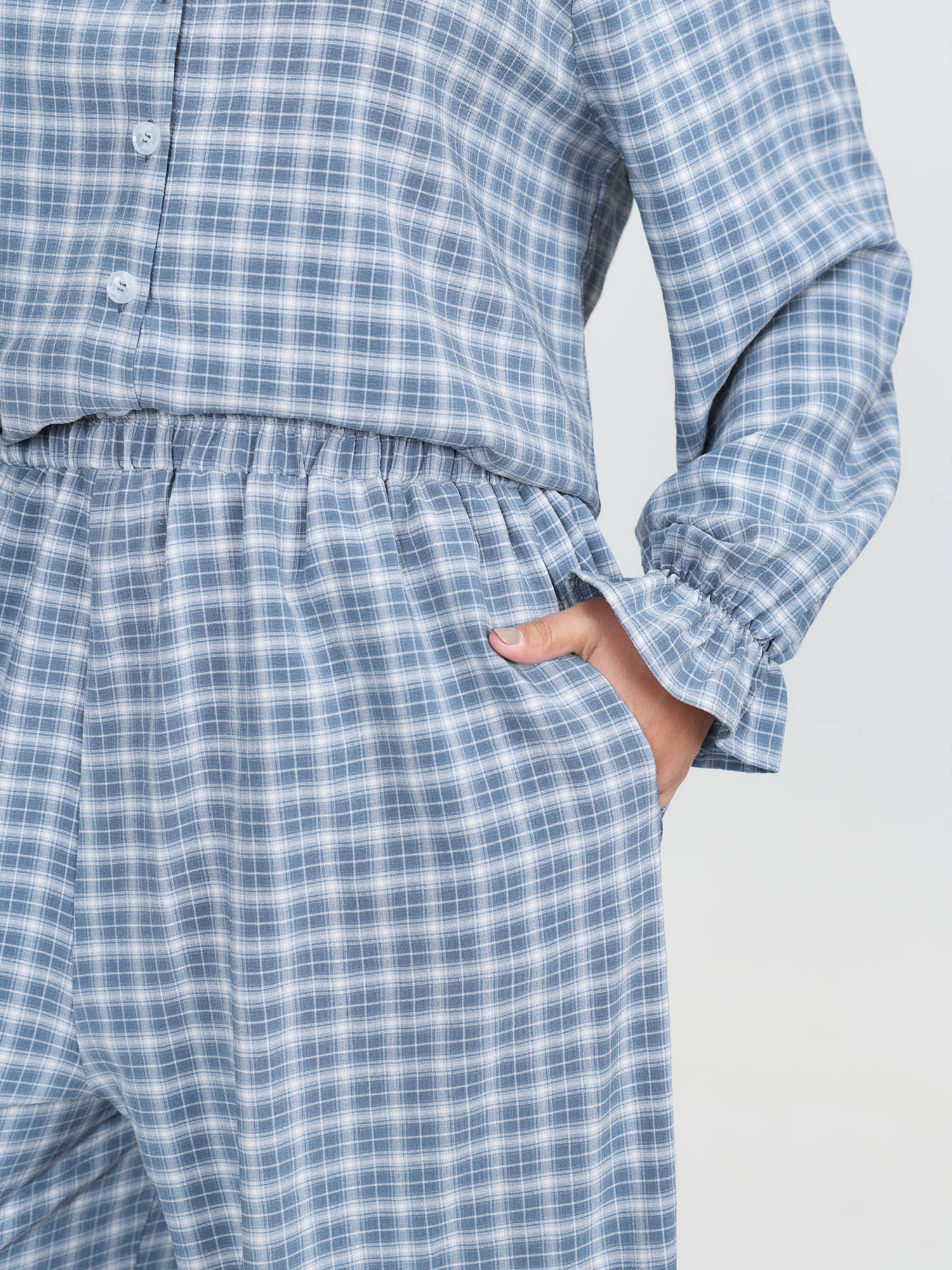 Gingham Ruffled Hem Loungewear Set - Image 40