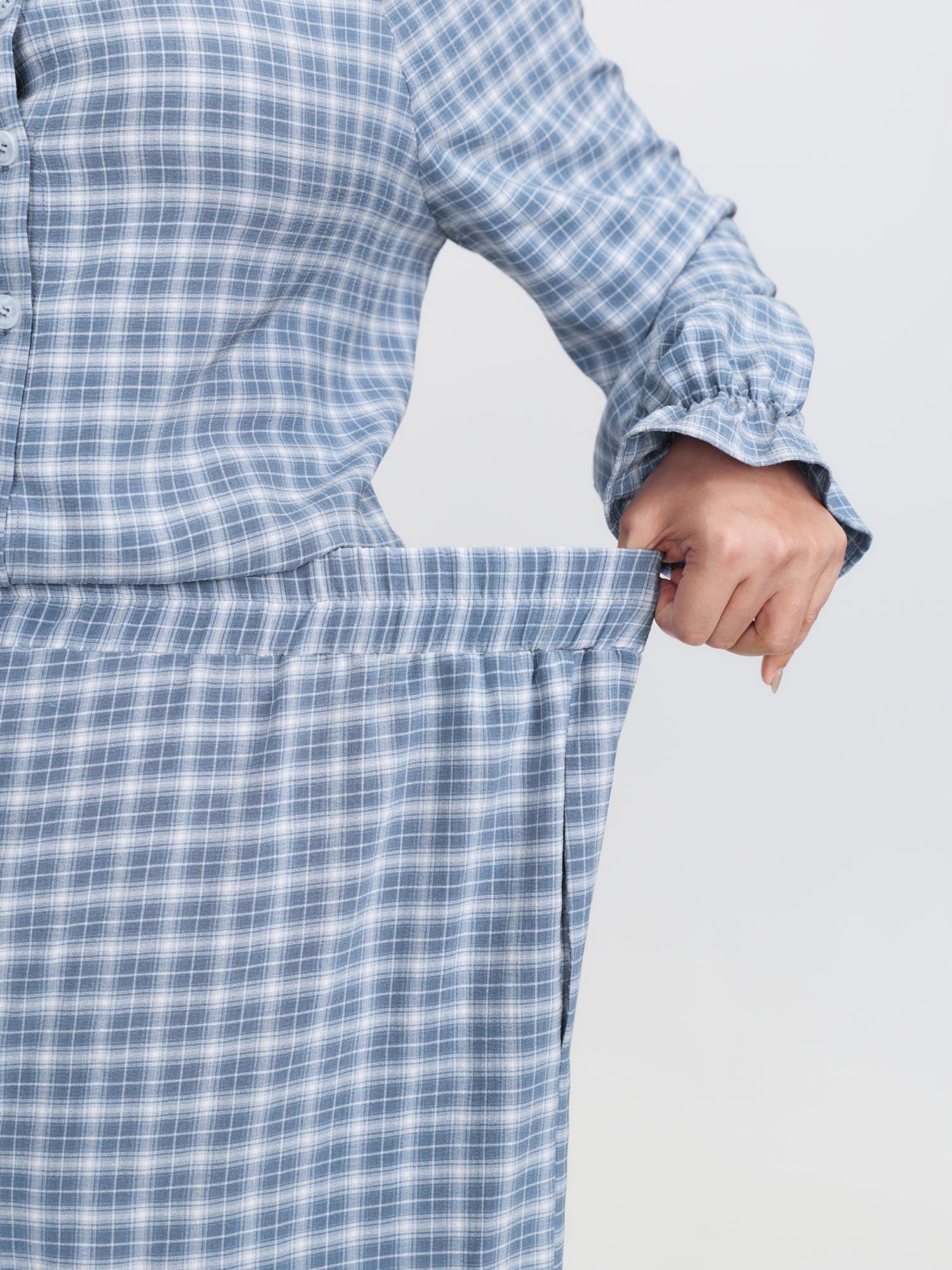 Gingham Ruffled Hem Loungewear Set - Image 41