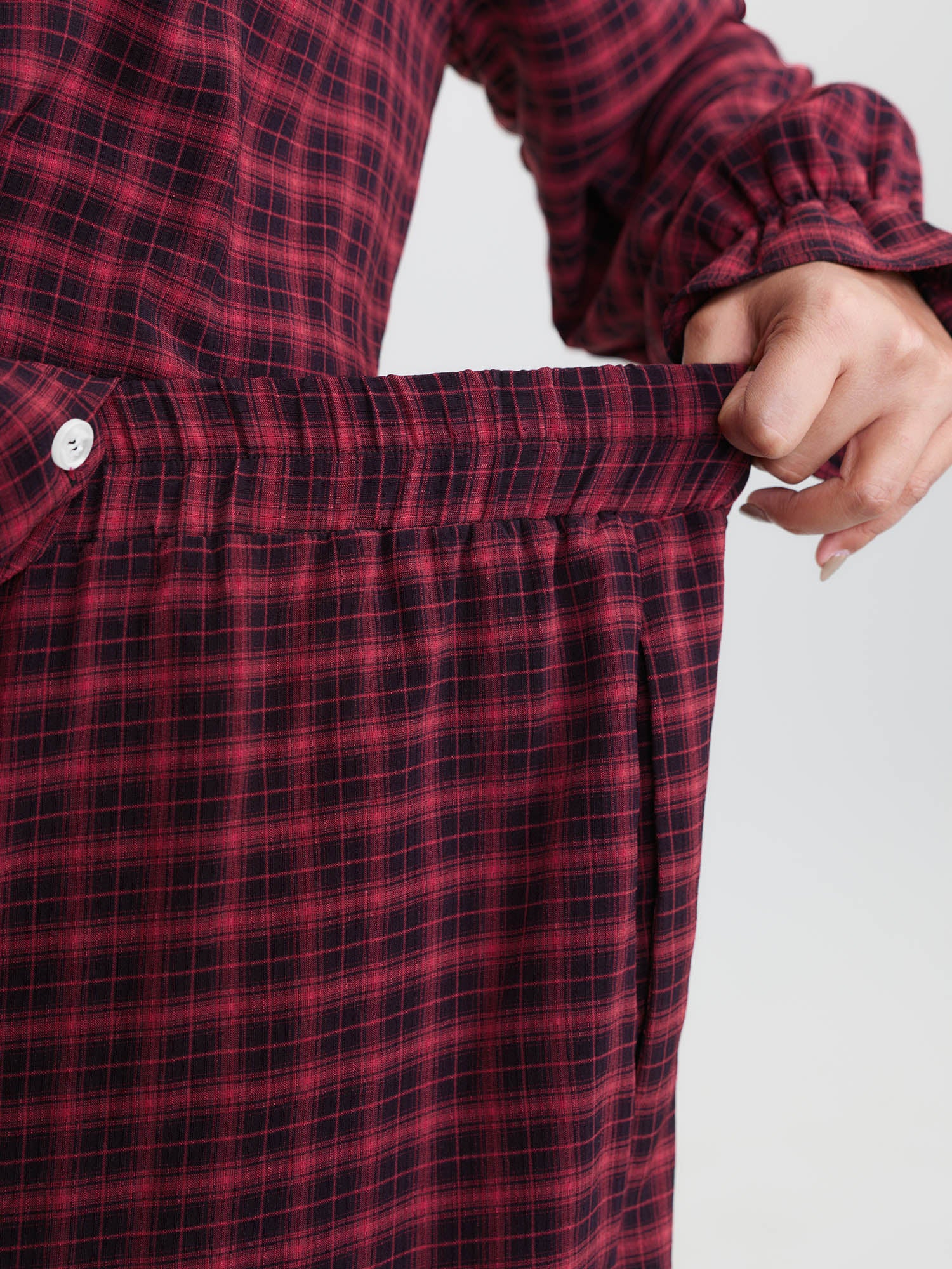 Gingham Ruffled Hem Loungewear Set - Image 55