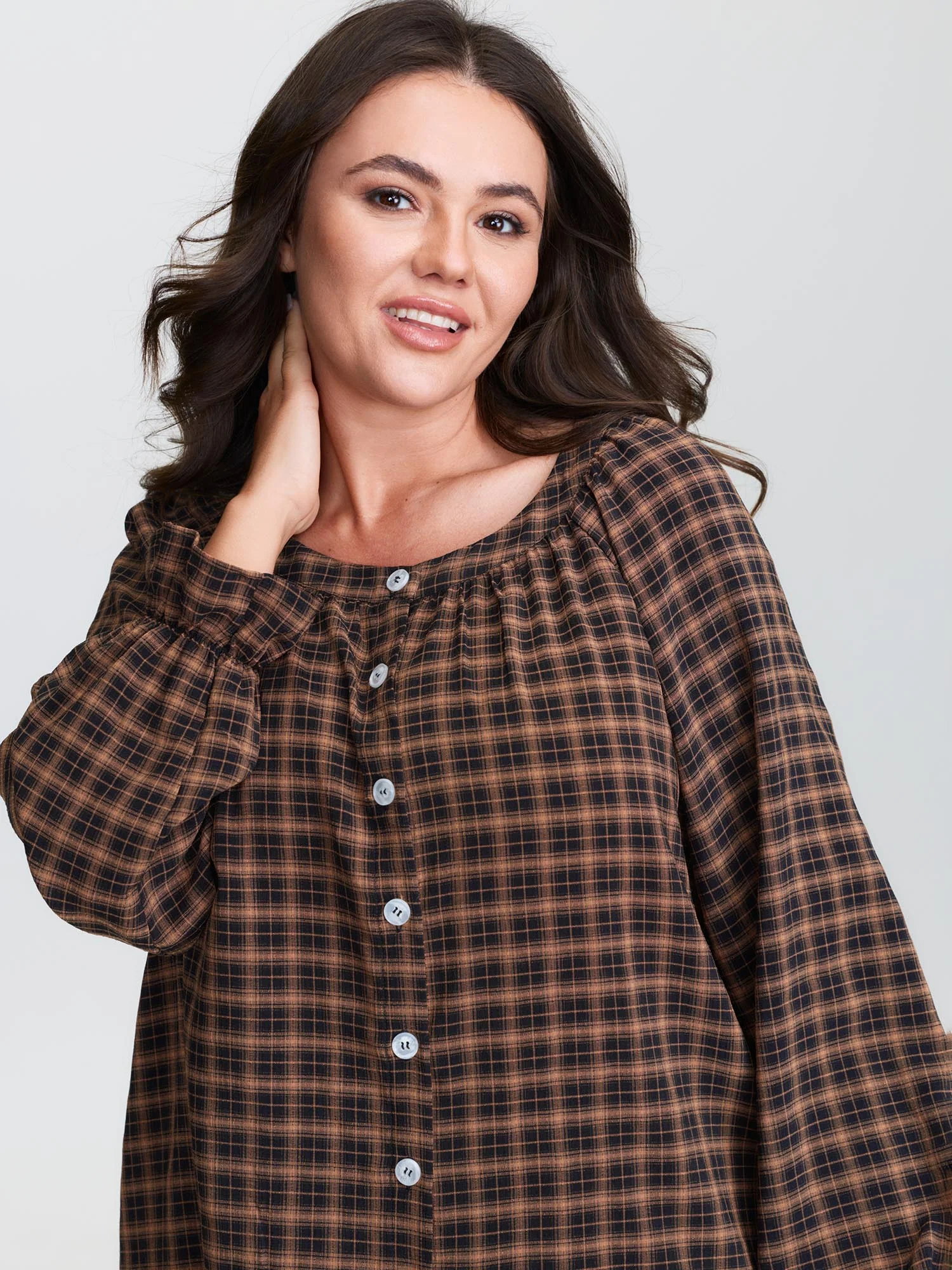 Gingham Ruffled Hem Loungewear Set - Image 59