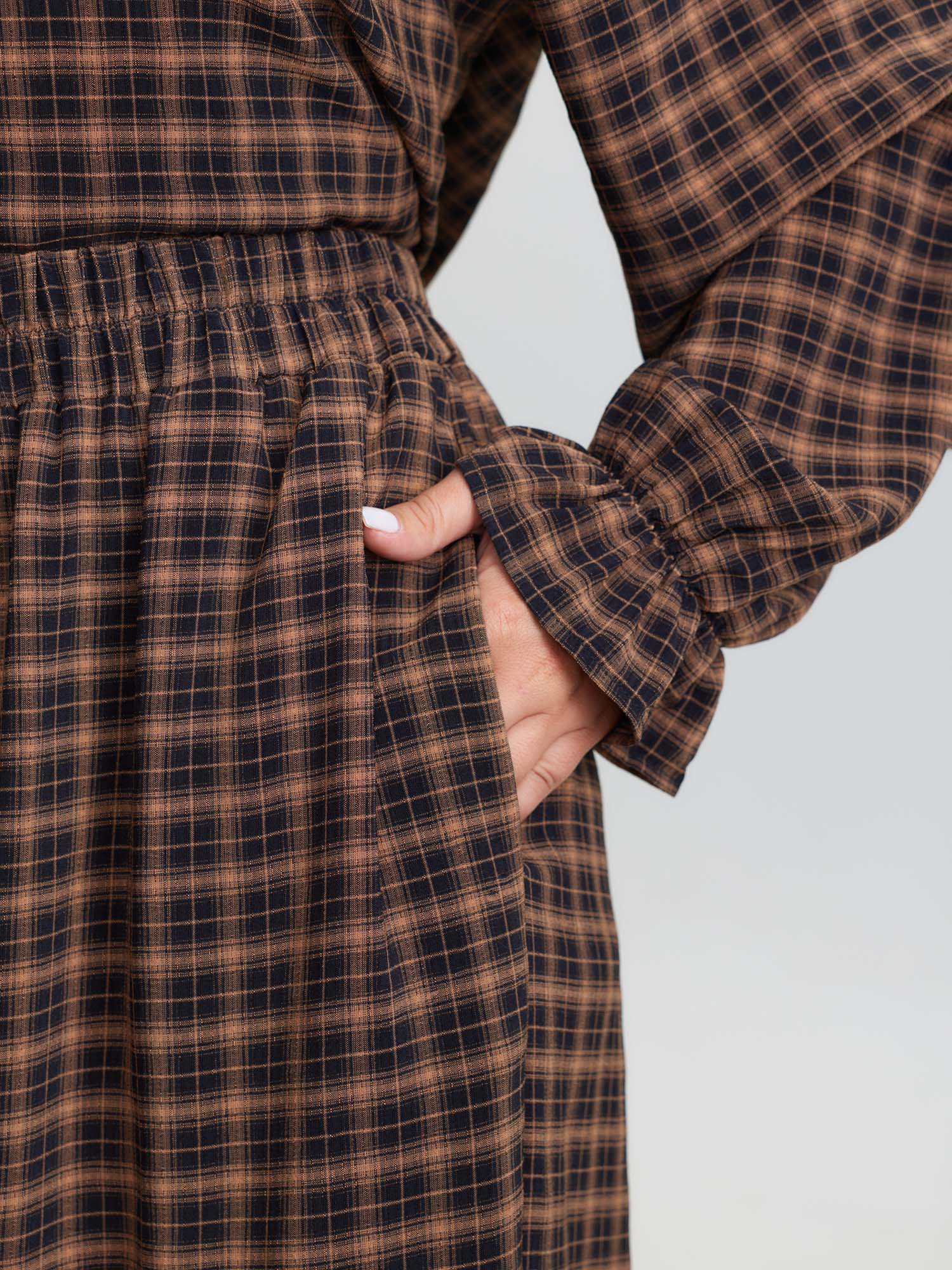 Gingham Ruffled Hem Loungewear Set - Image 62