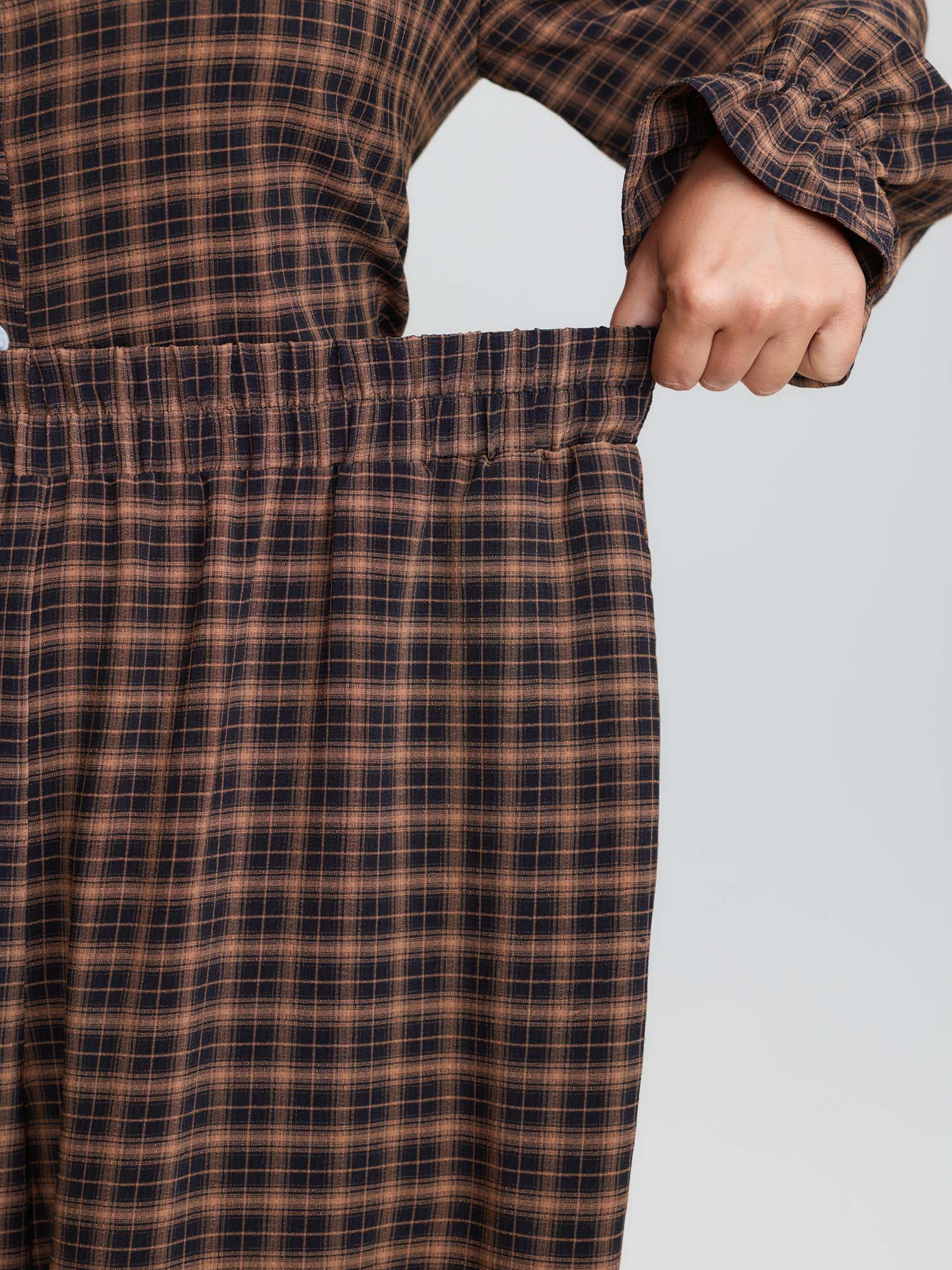Gingham Ruffled Hem Loungewear Set - Image 63