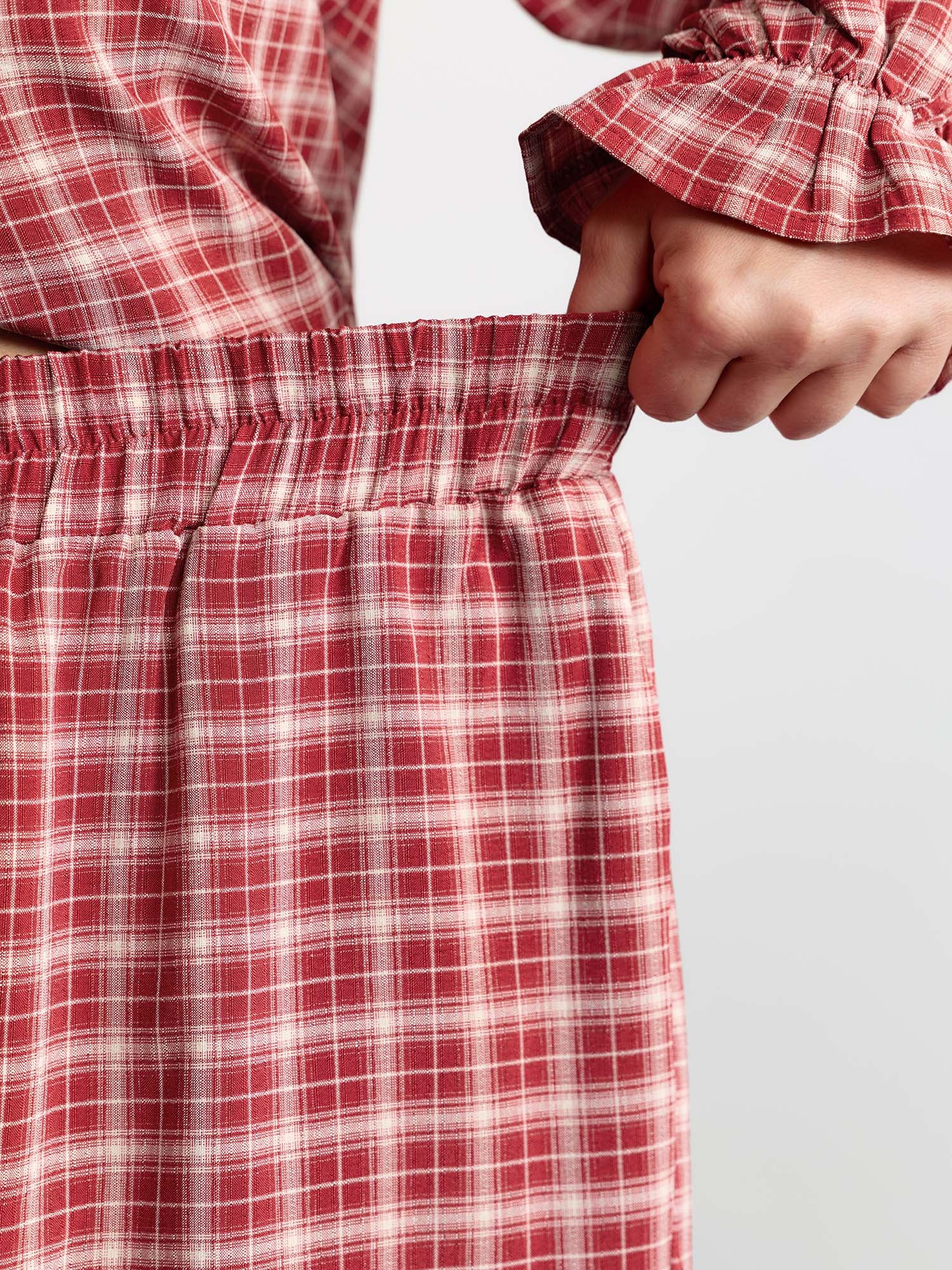 Gingham Ruffled Hem Loungewear Set - Image 7