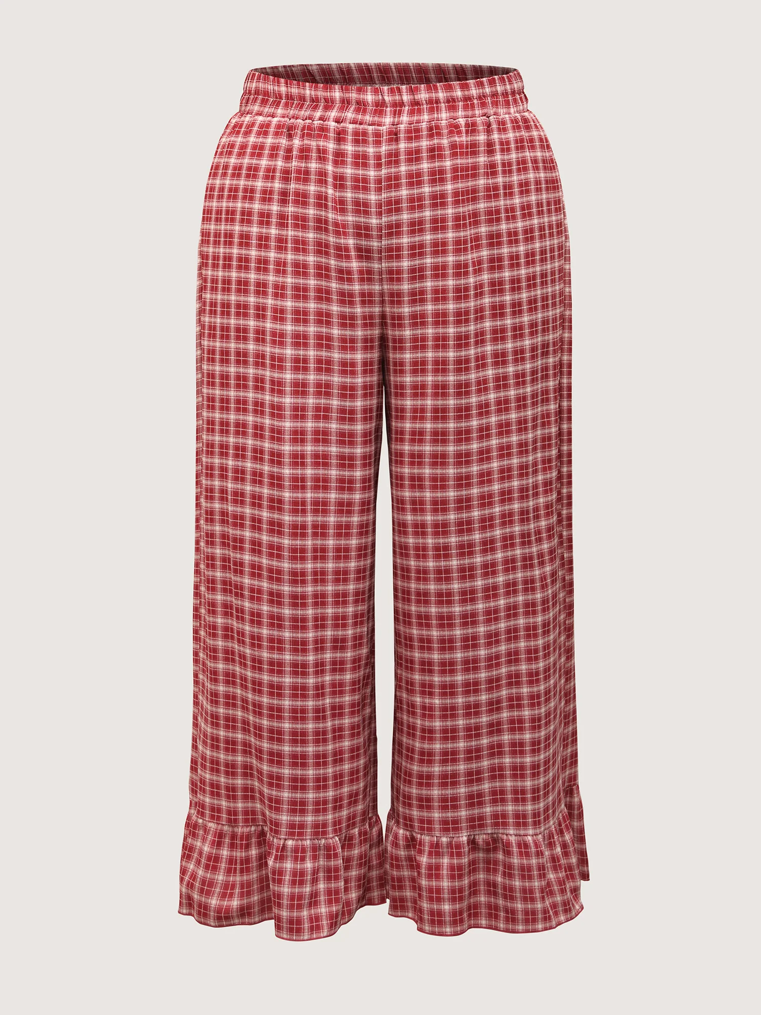 Gingham Ruffled Hem Loungewear Set - Image 9