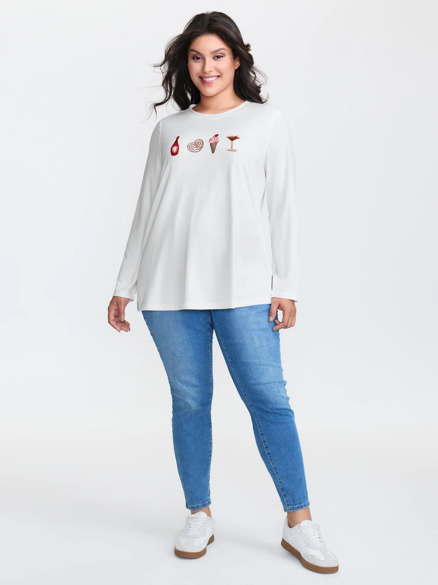 Girls Brunch Pattern Round Neck T-Shirt - Image 2