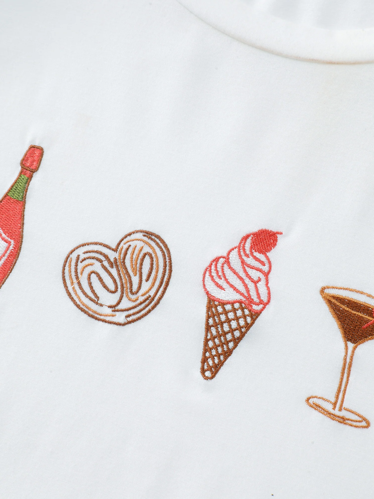 Girls Brunch Pattern Round Neck T-Shirt - Image 5