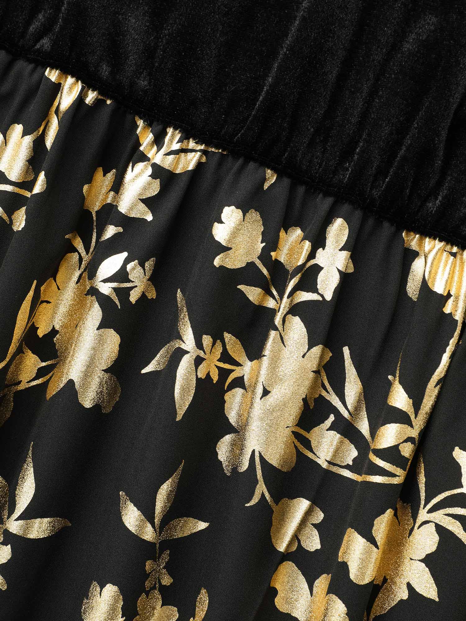 Glitter Floral Patchwork Velvet Midi Dress - Image 6