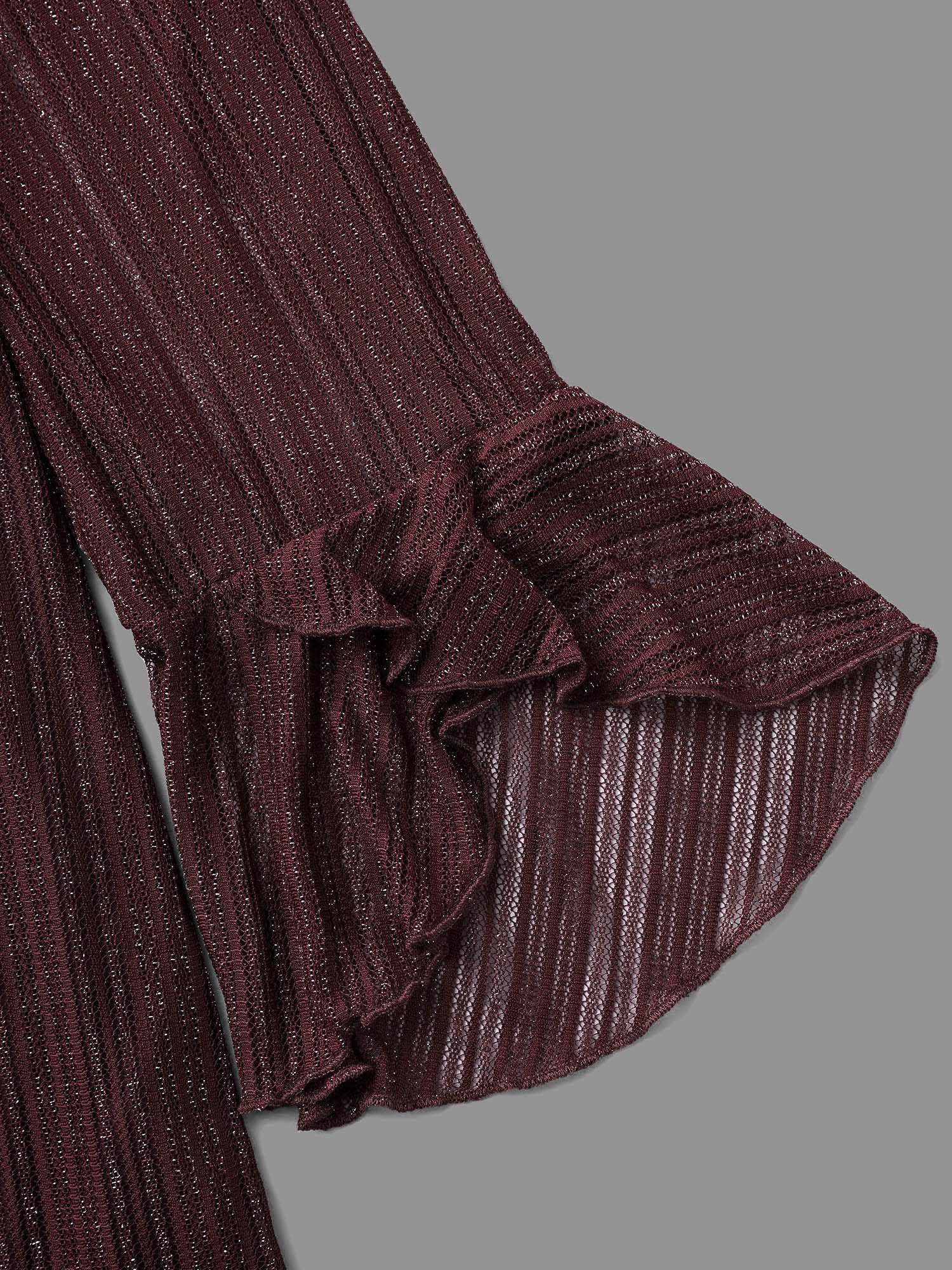 Glitter Gathered Patchwork Ruffles Top - Image 6