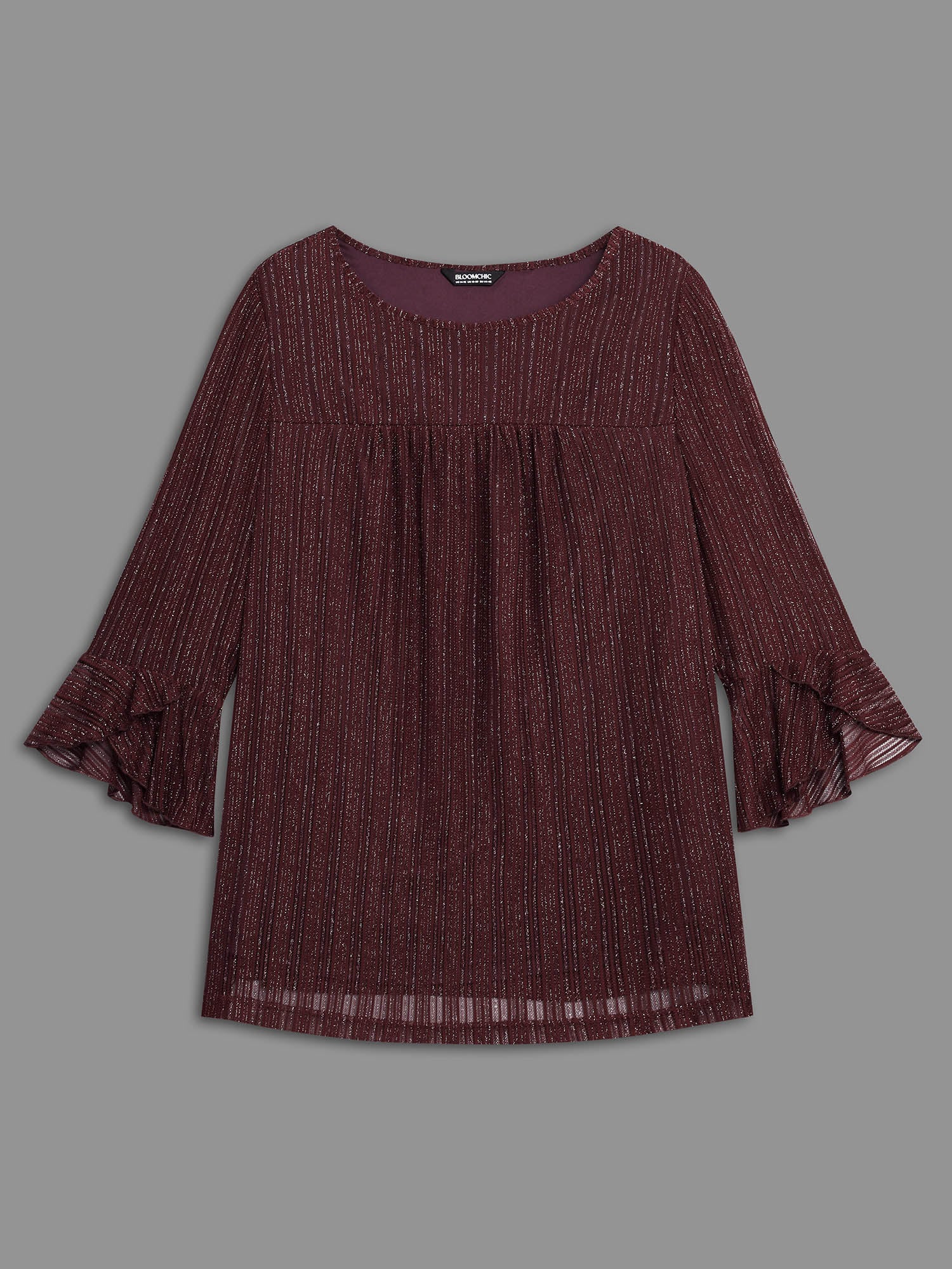 Glitter Gathered Patchwork Ruffles Top - Image 8