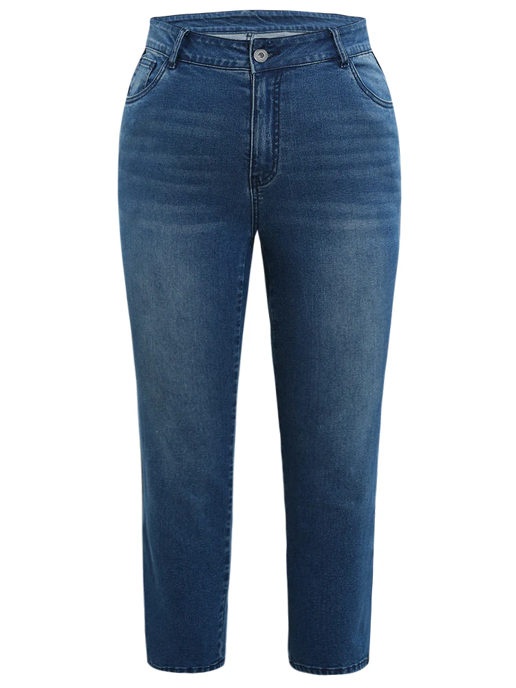 Glitter Patchwork High Rise Very Stretchy Jeans - Image 9