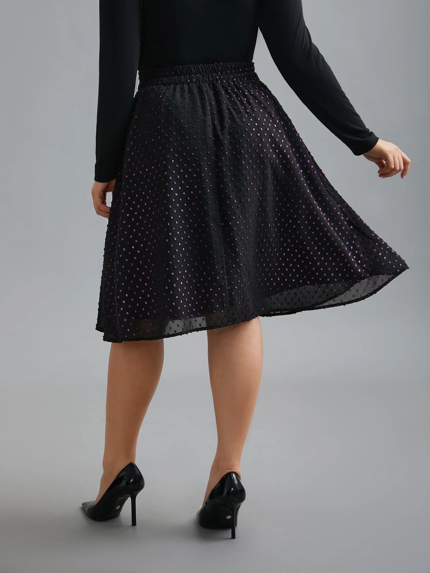 Glitter Polka Dot Pleated Skirt - Image 4