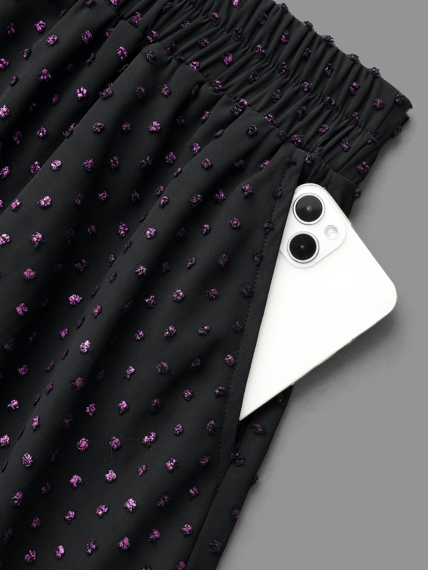 Glitter Polka Dot Pleated Skirt - Image 6